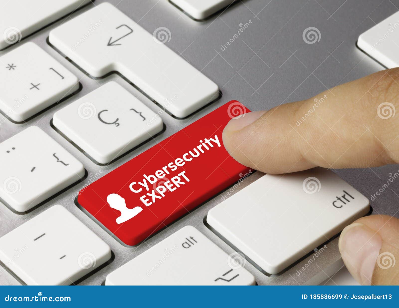 cybersecurity expert - inscription on red keyboard key