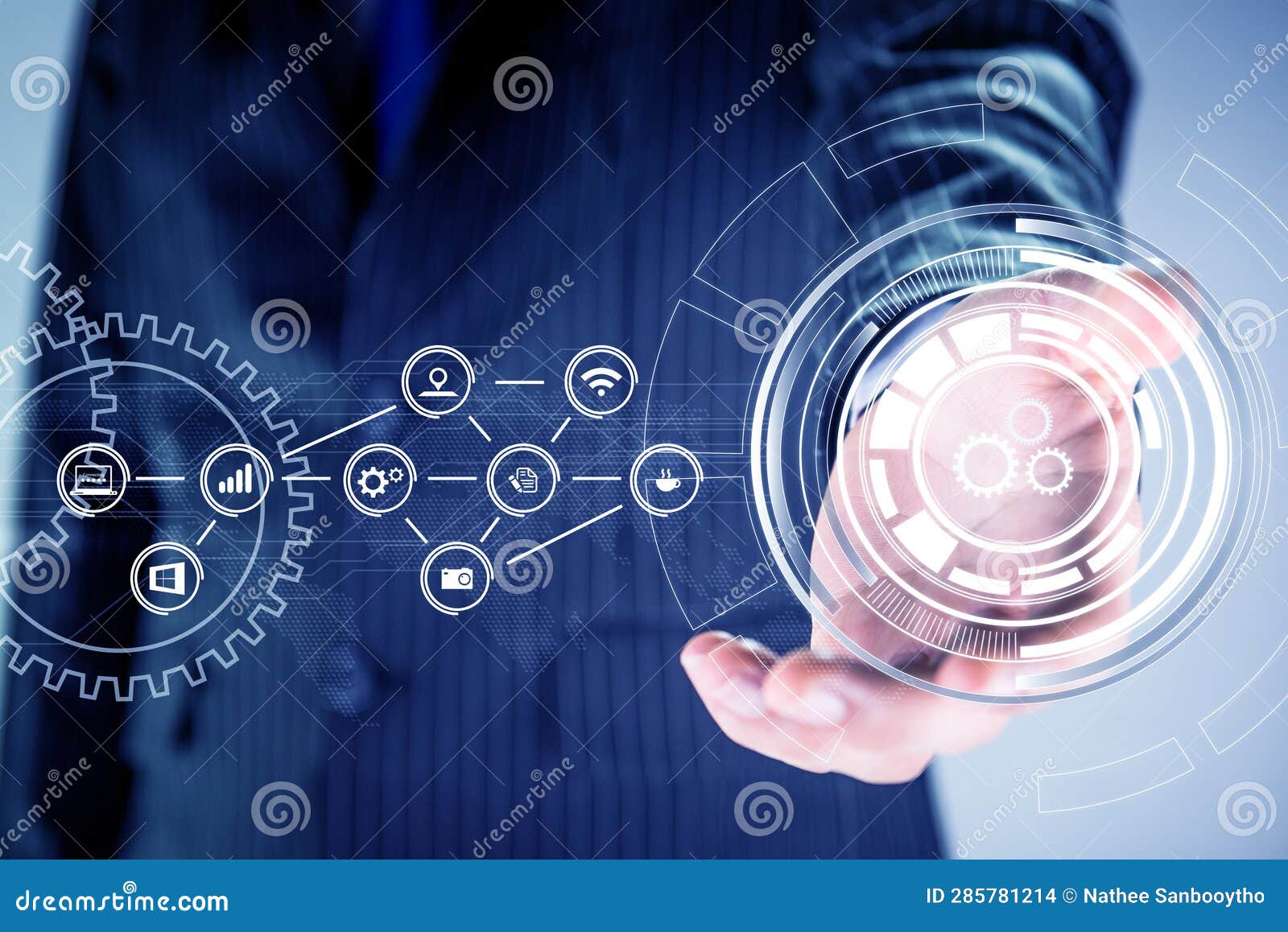 cybersecurity identification fingerprint scanner for access personal data automate operation.
