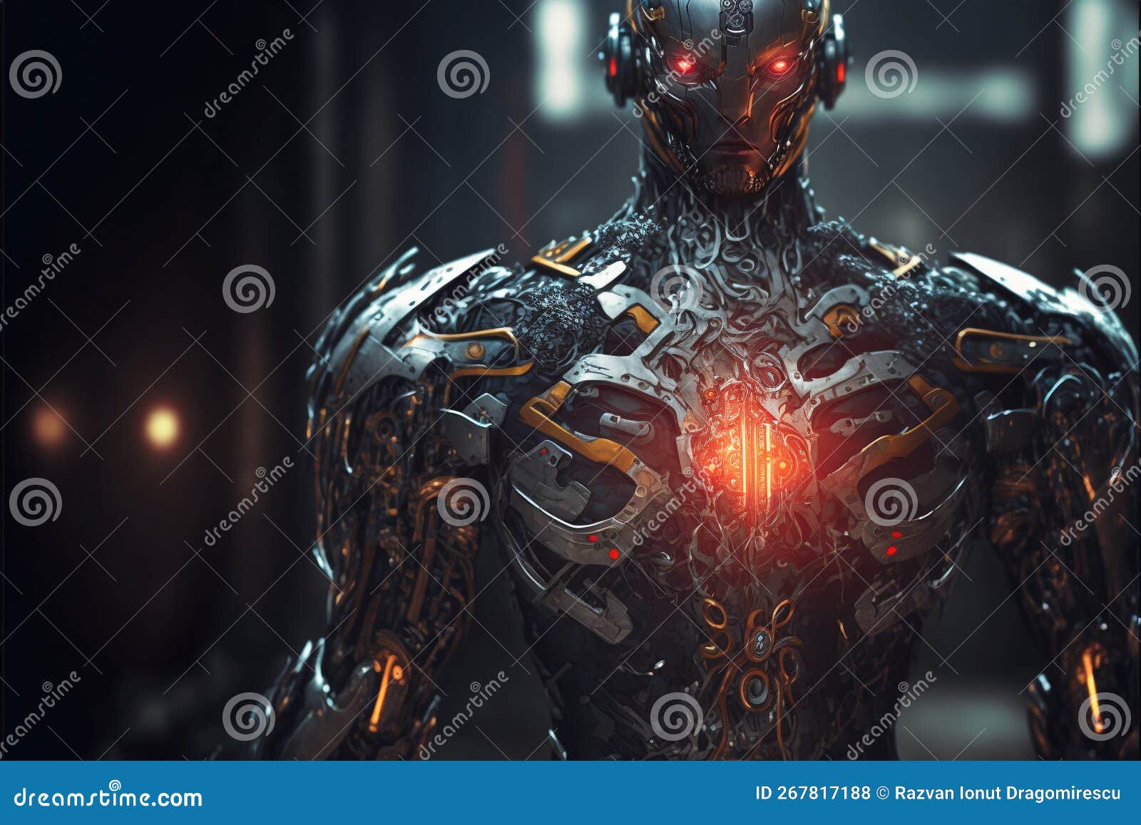 A Robot, Blending Human and Machine Elements.Ai Generated Stock