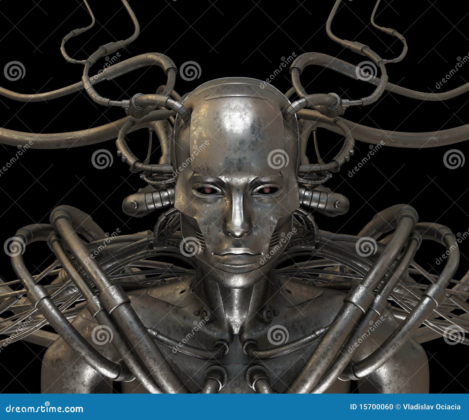 cyborg steel wired man