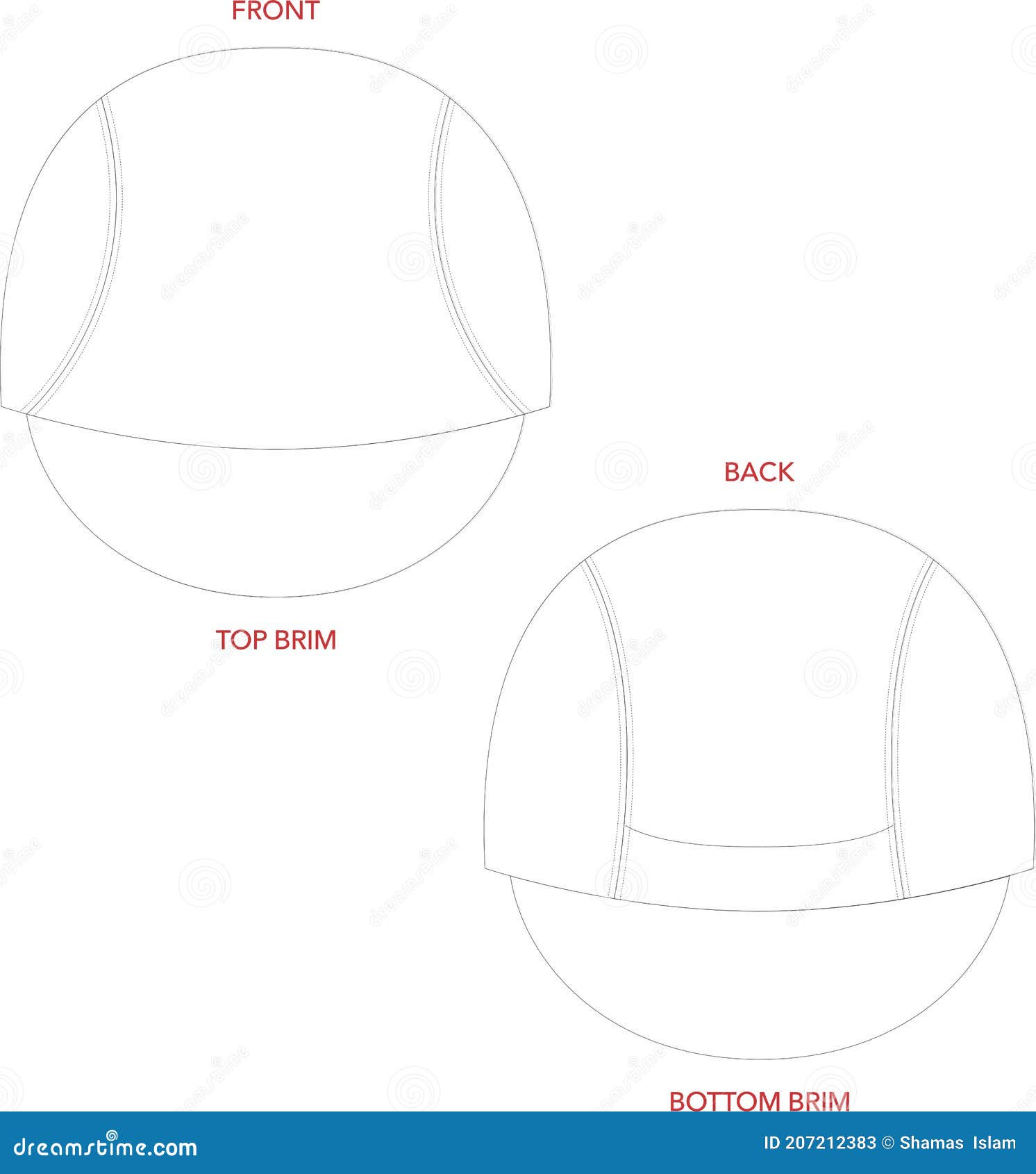 Download Cycling Cap Mock Ups Templates Vectors Stock Vector - Illustration of textile, suit: 207212383