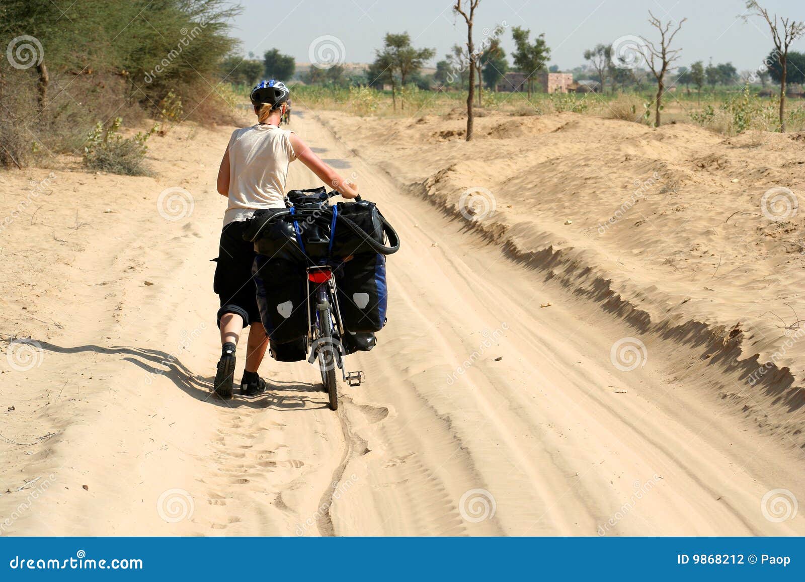 Cycling through Desert stock photo. Image of active, lifestyle 9868212