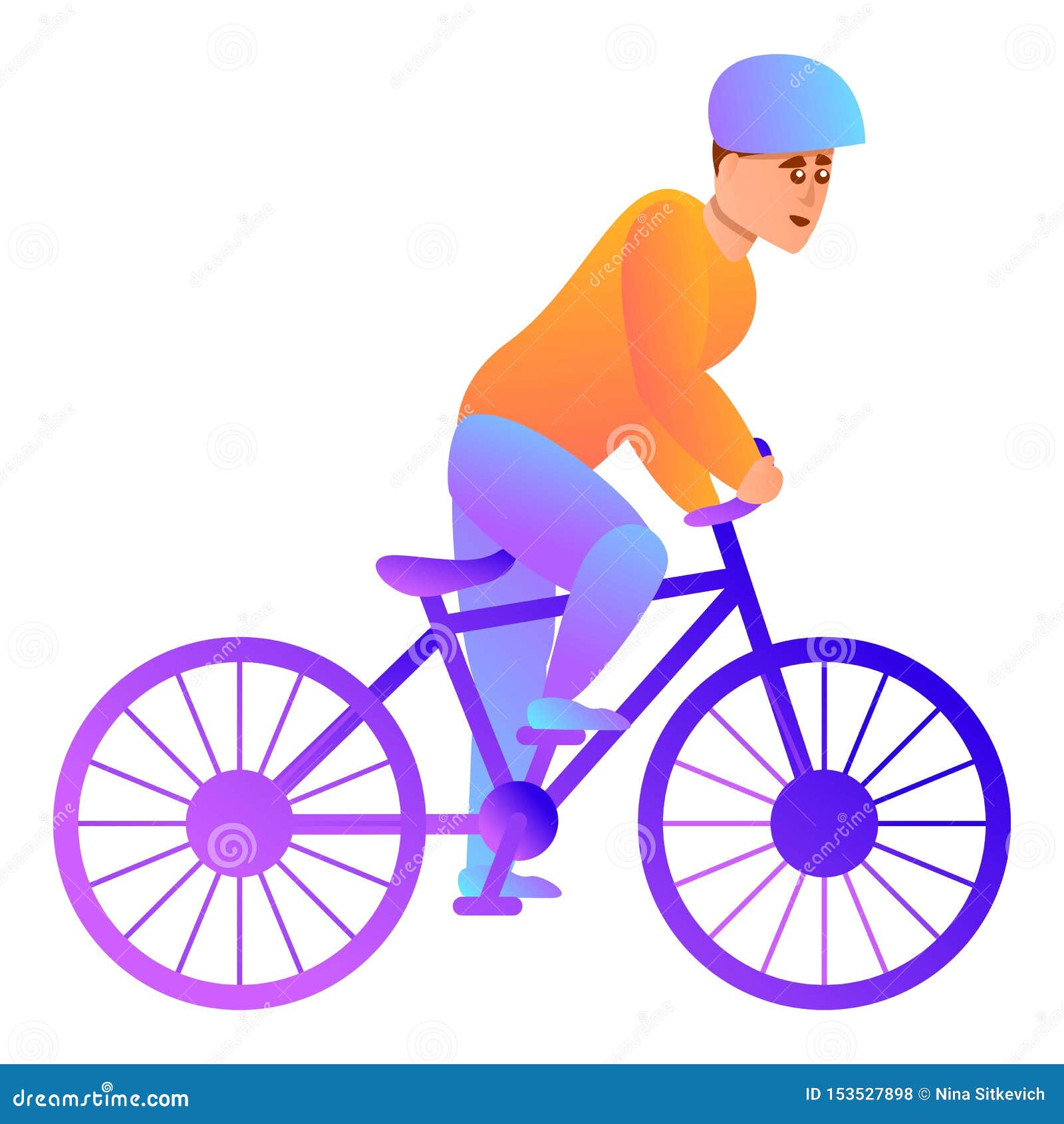 Cycling Icon, Cartoon Style Stock Vector Illustration of cycle