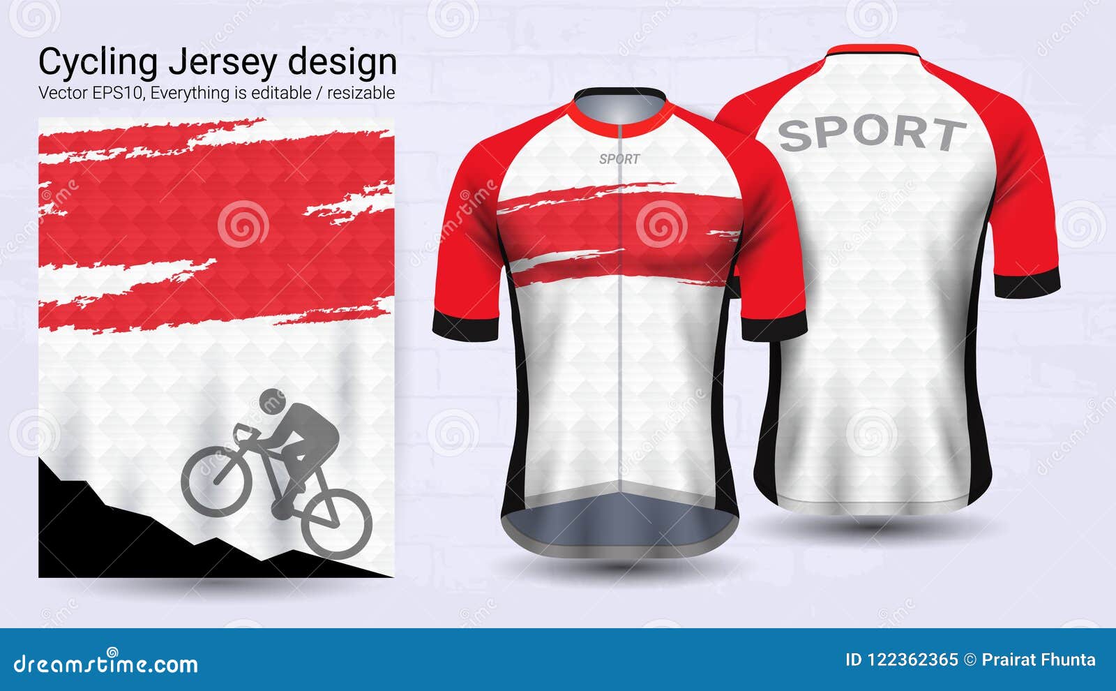 Download Cycling Jerseys Short Sleeve Sport Mockup Template Graphic Design For Bicycle Apparel Or Clothing Outerwear And Raingear Uniform Stock Vector Illustration Of Orange Elements 122362365