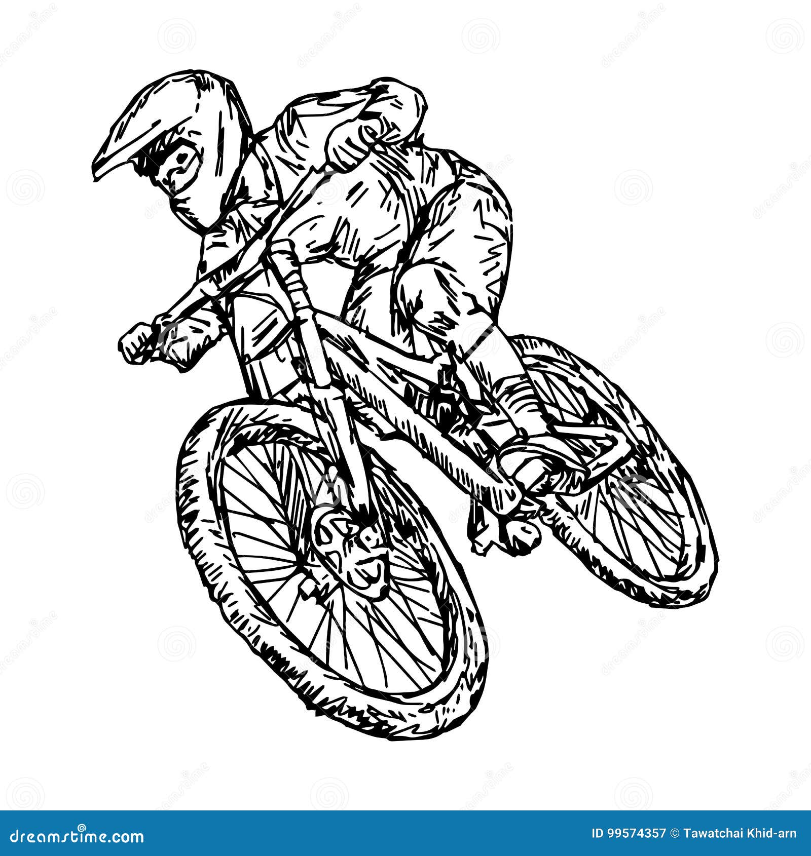 Drawing of the mountain bike competition  Stock Illustration 68069736   PIXTA
