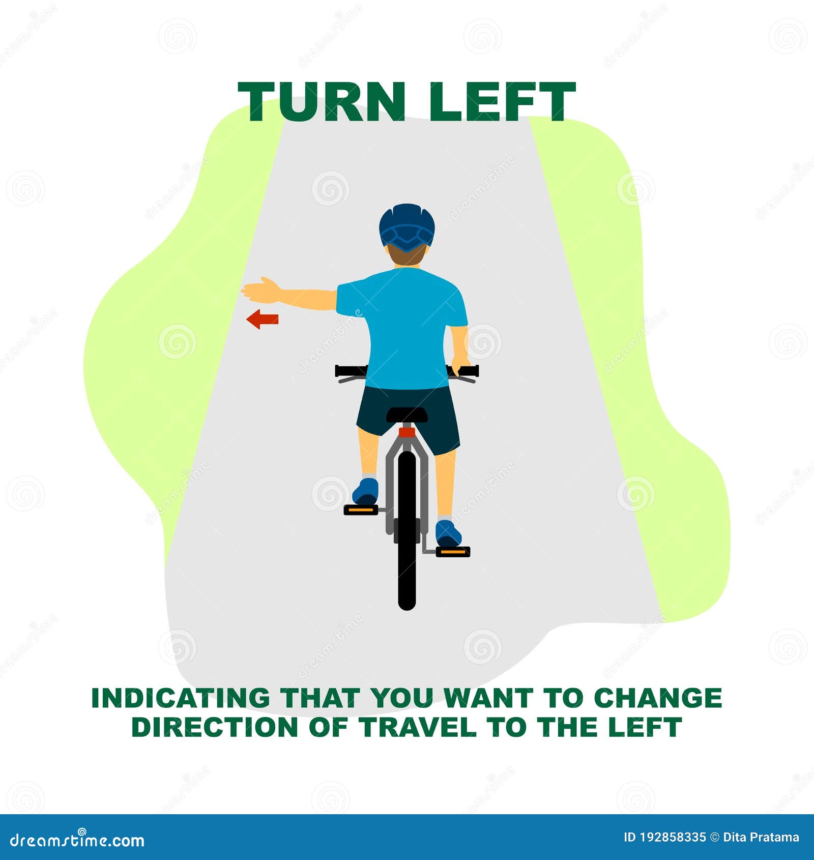 cycling rules for traffic safety, turn left bicycle hand signals.