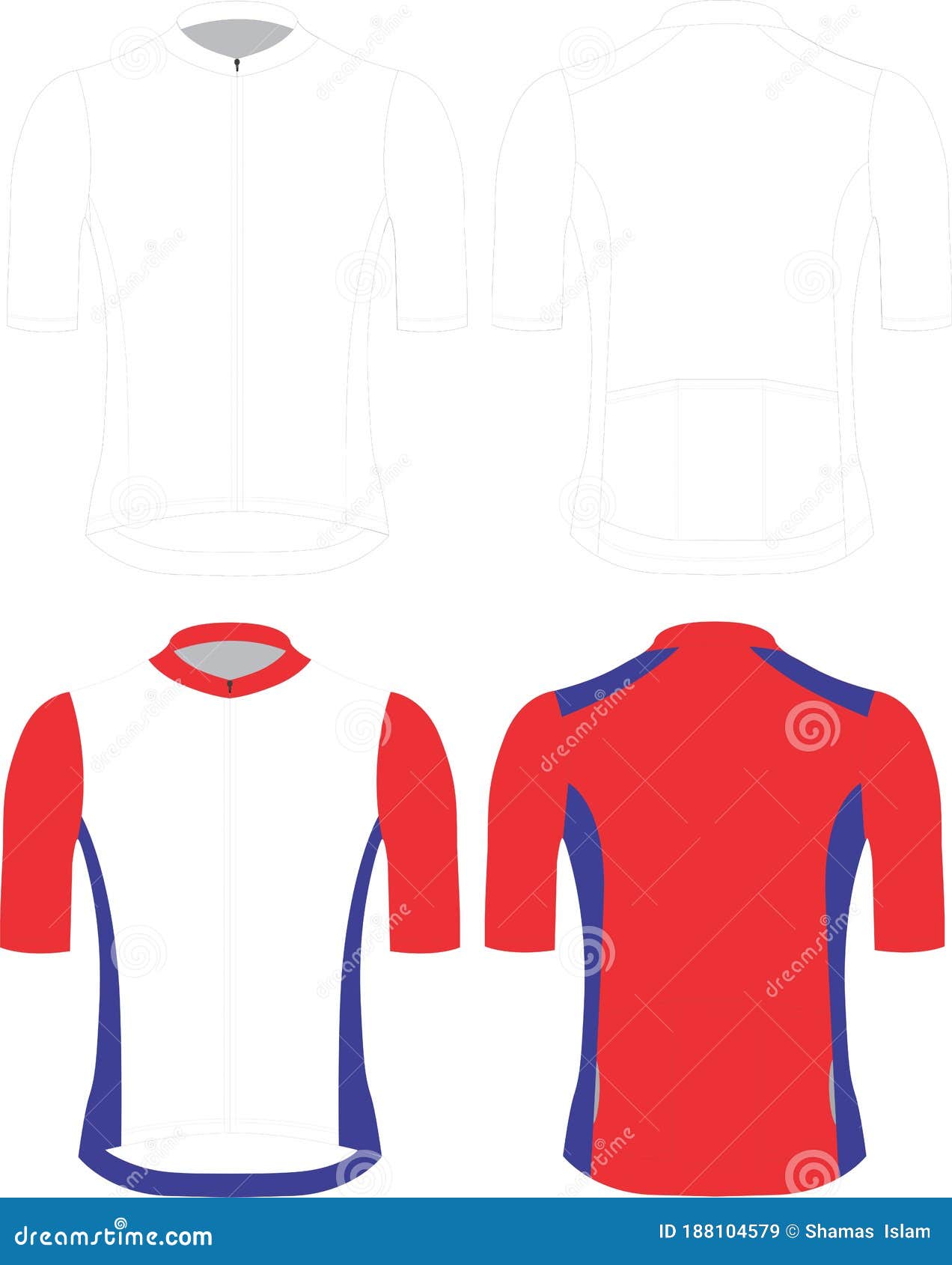 Cycling Jersey Template Royalty Free Vector Image
