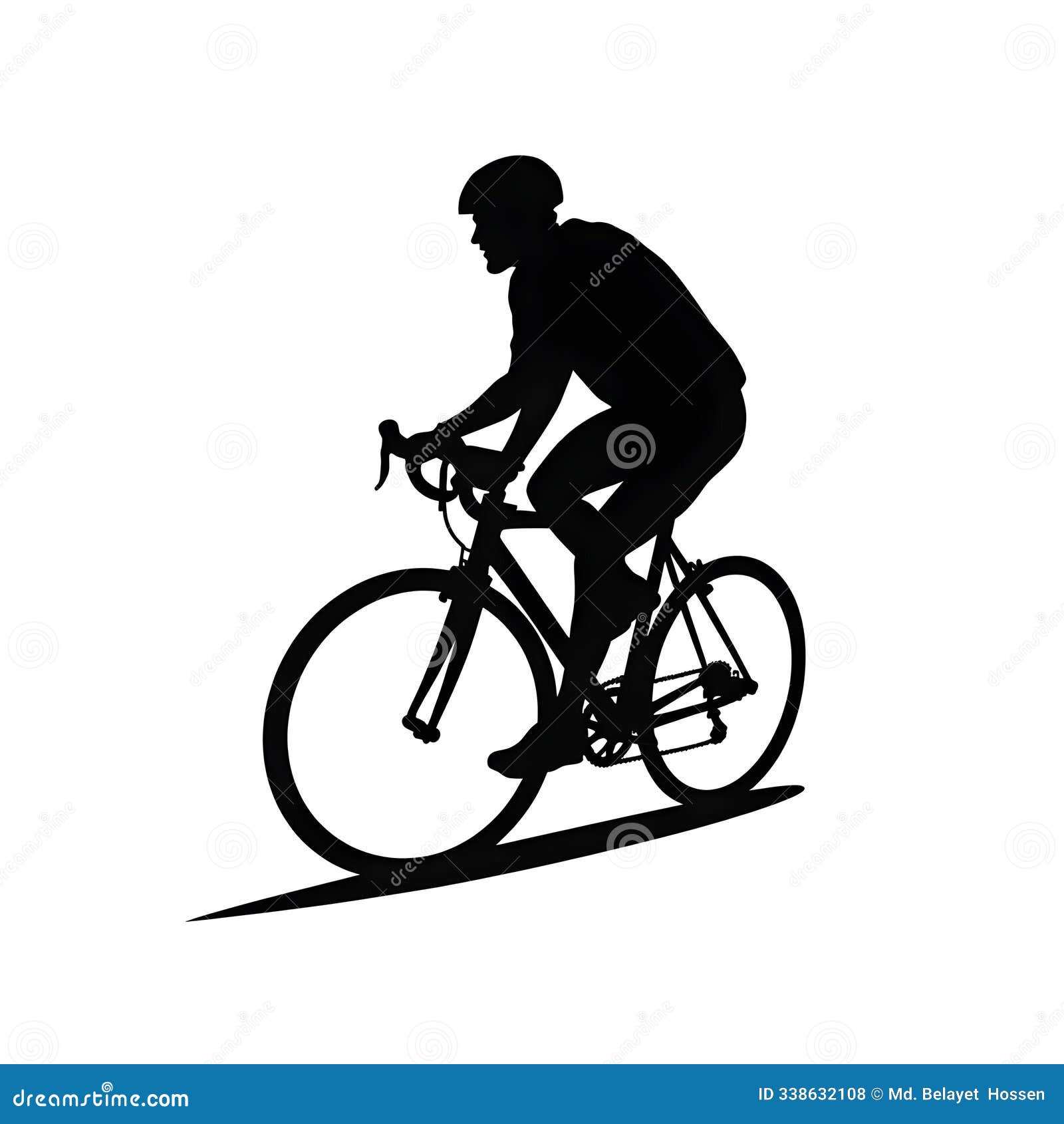 cyclist in motion black color silhouette 