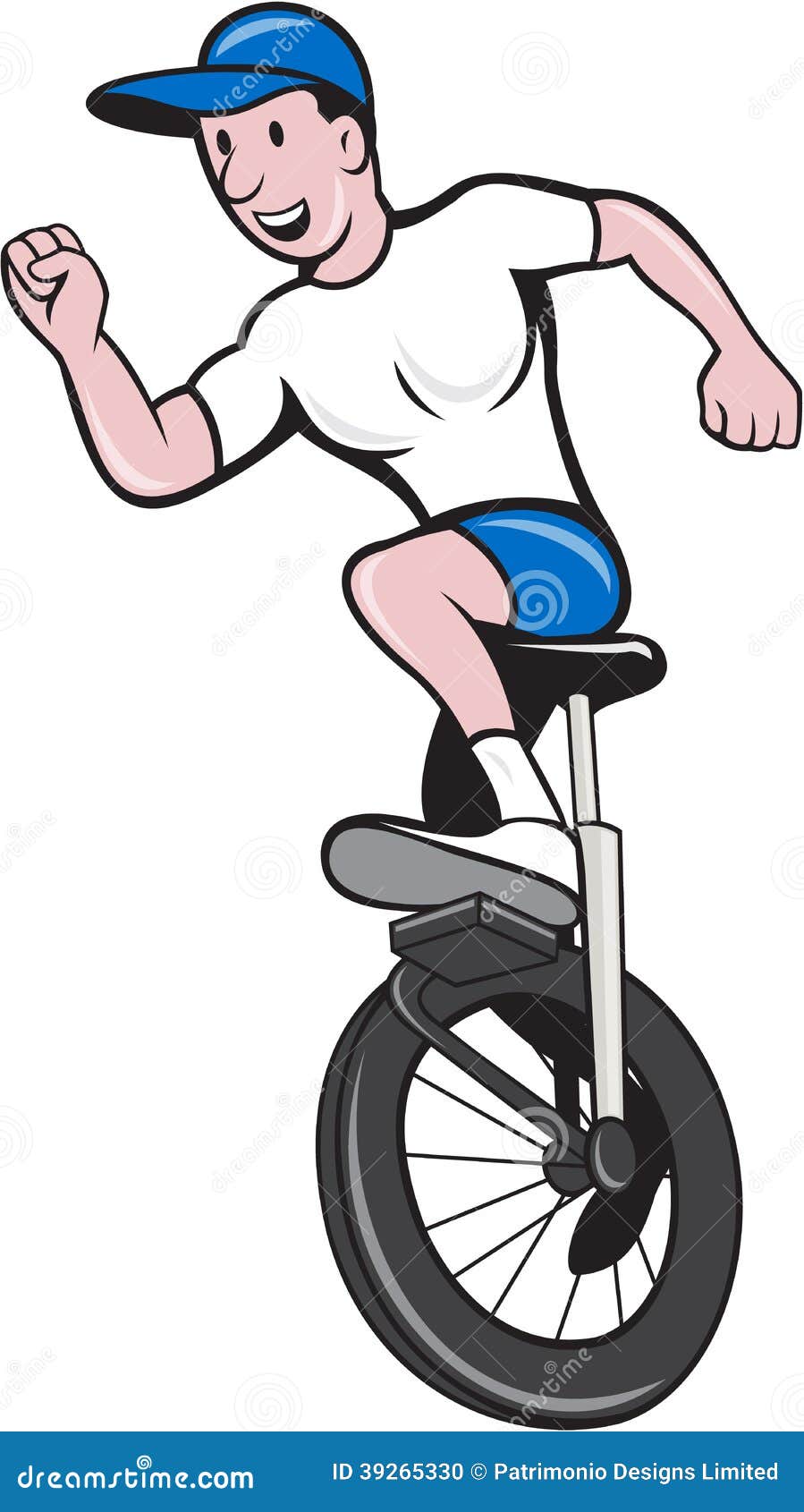 Cyclist Riding Unicycle Cartoon Stock Vector ...