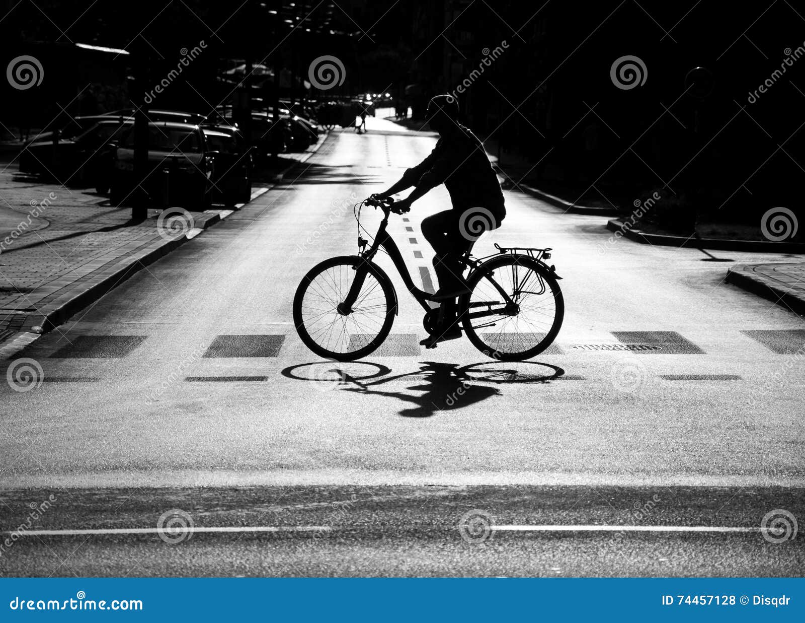 Cyclist on the Street in the City Stock Photo - Image of adult ...