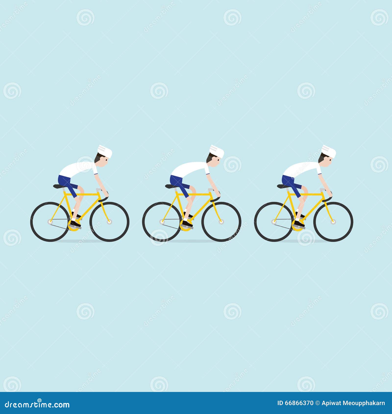 A Cyclist Team in Bicycle Racing Stock Vector Illustration of athlete