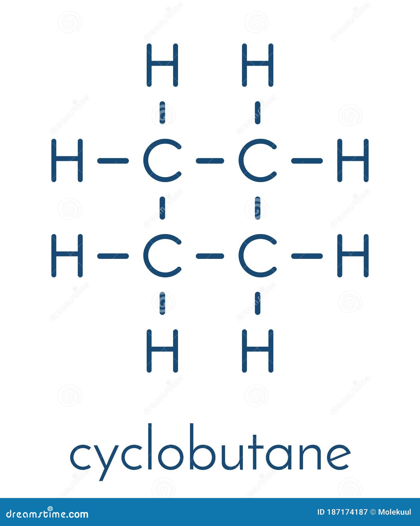 Cyclobutane Cyclic Alkane Cycloalkane Molecule. Skeletal Formula. Stock ...