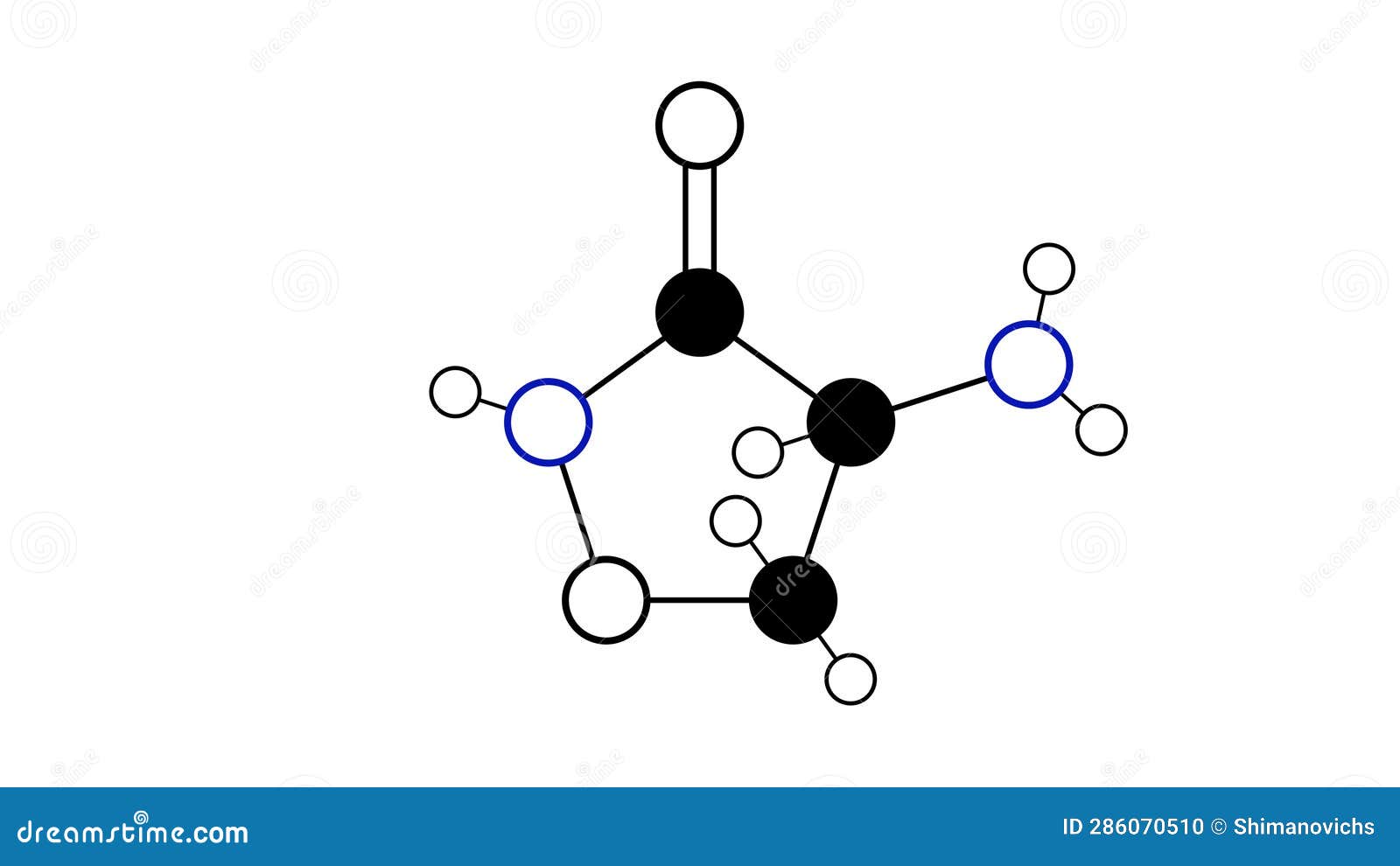 cycloserine molecule, structural chemical formula, ball-and-stick model,  image antituberculosis agents