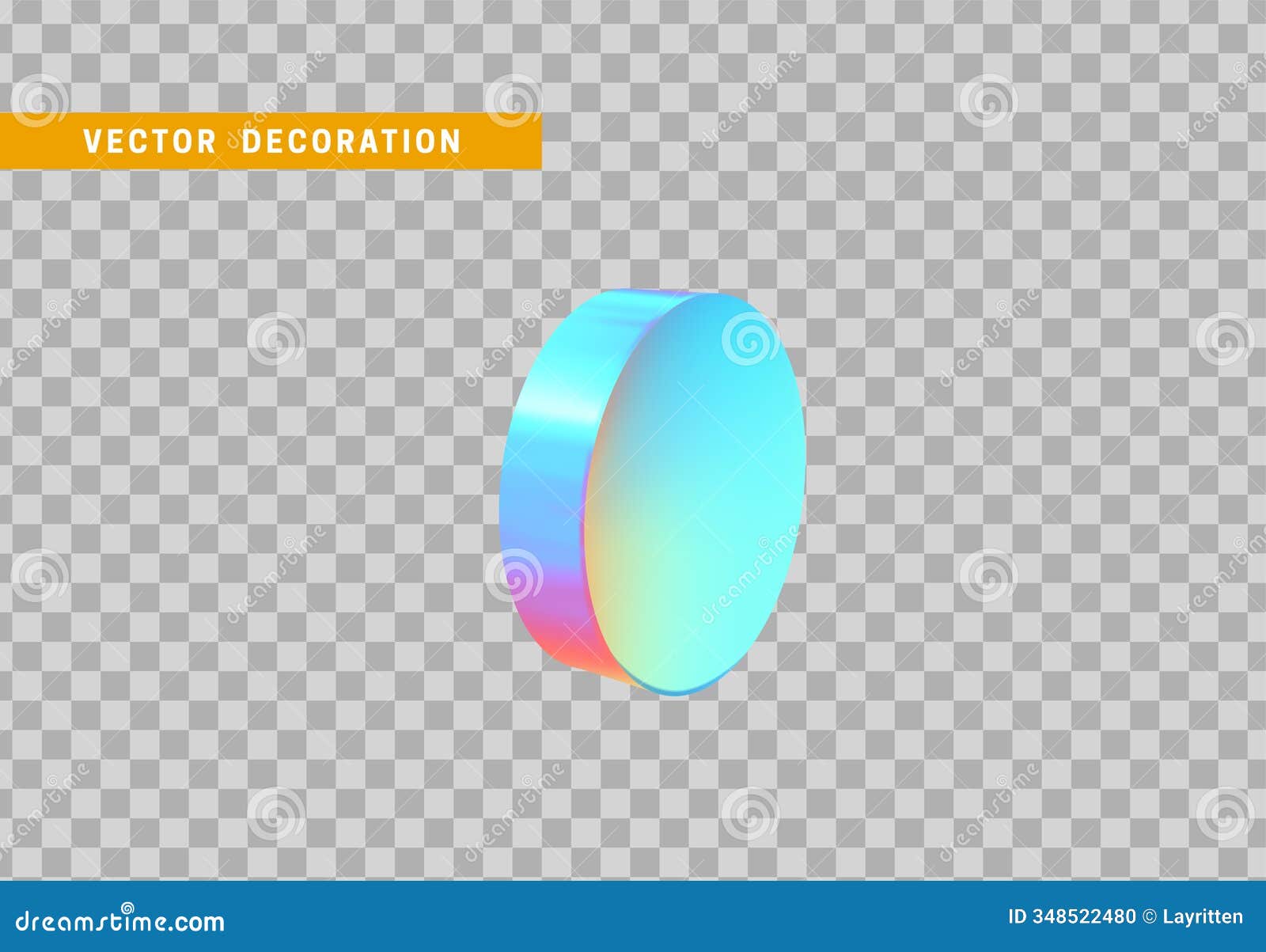 cylinder 3d objects geometric . round timber  with colorful hologram chameleon color gradient. 