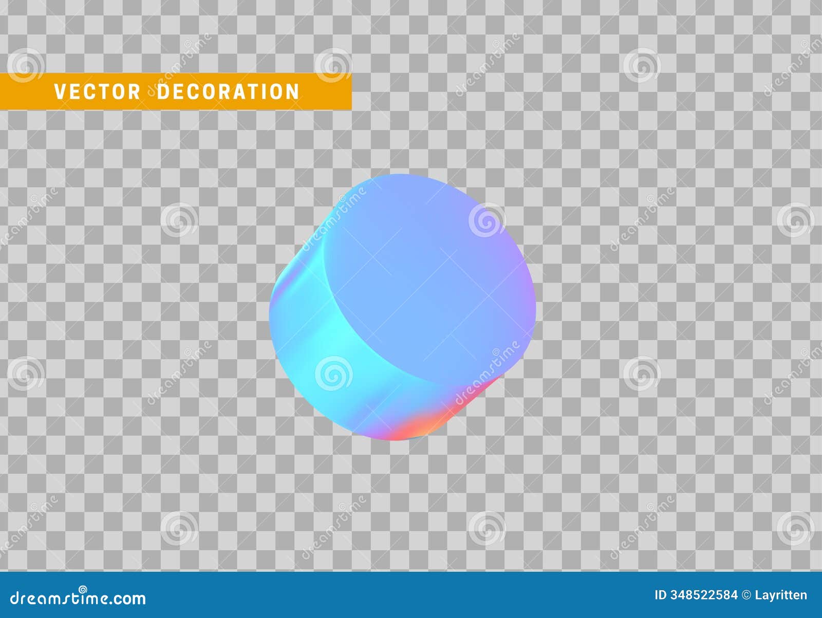 cylinder 3d objects geometric . round timber  with colorful hologram chameleon color gradient. 