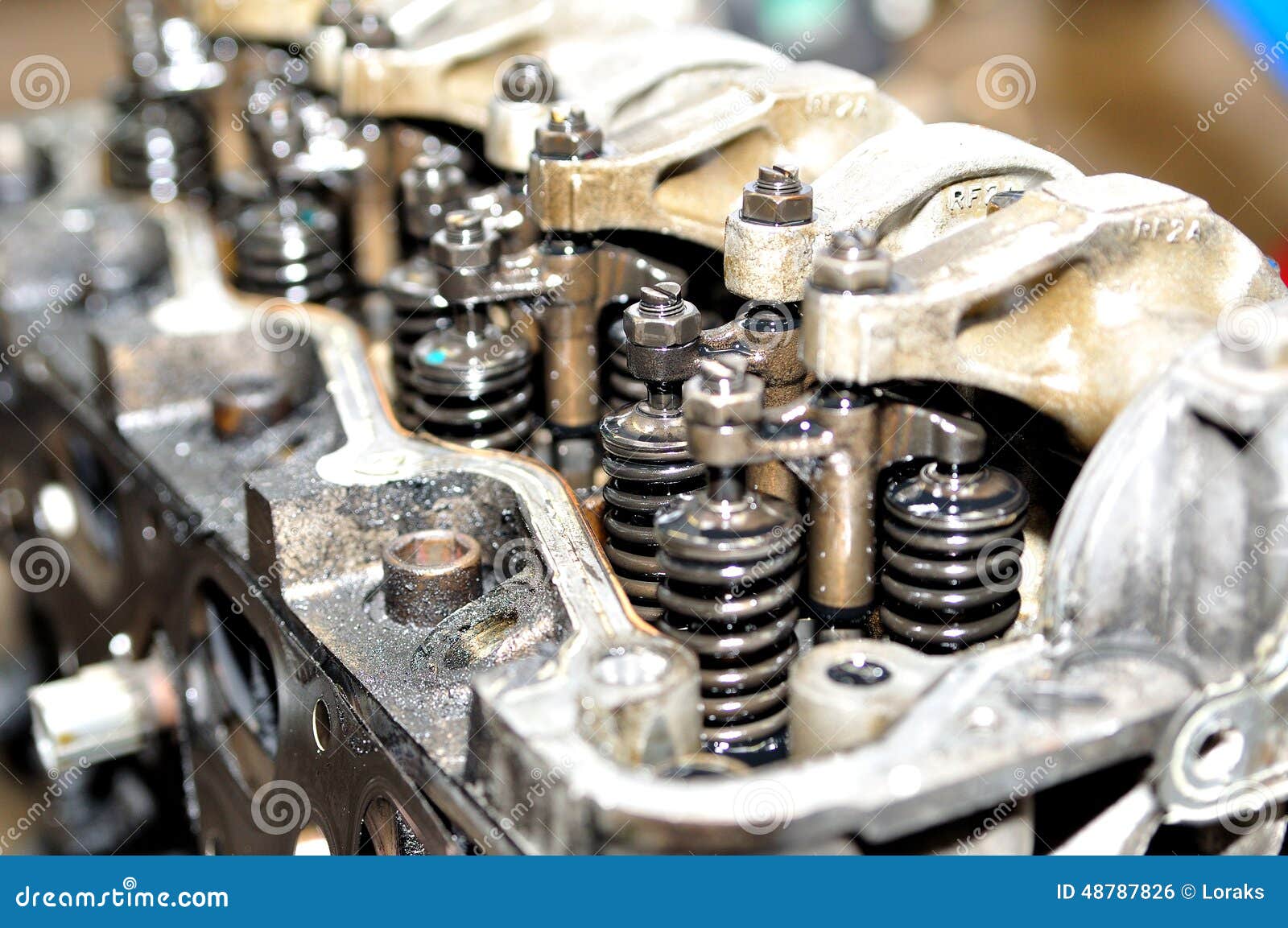 Cylinder head. stock photo. Image of used, tuning, check 48787826