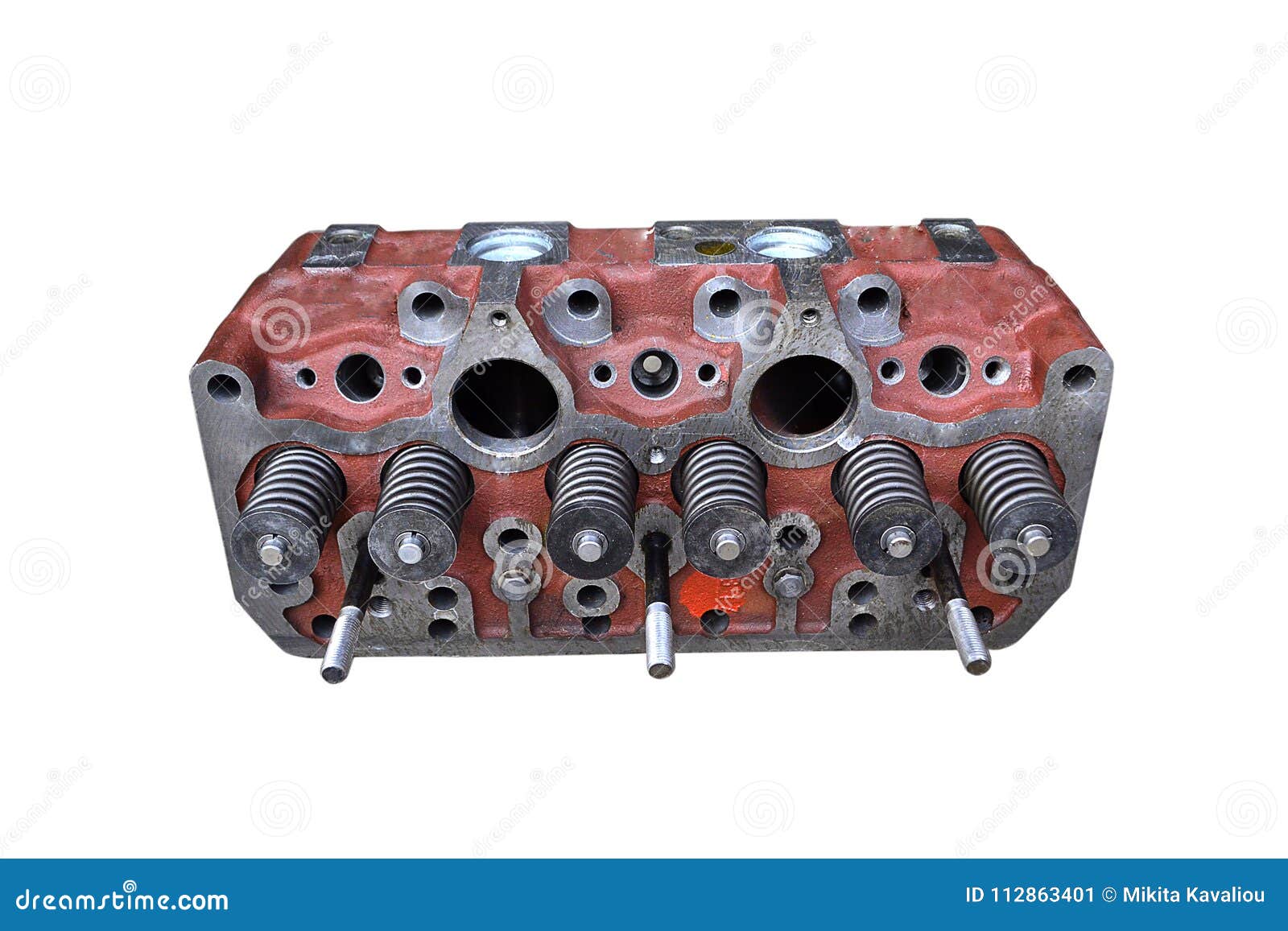 Cylinder Head with the Valves Stock Image Image of gear, metal 112863401