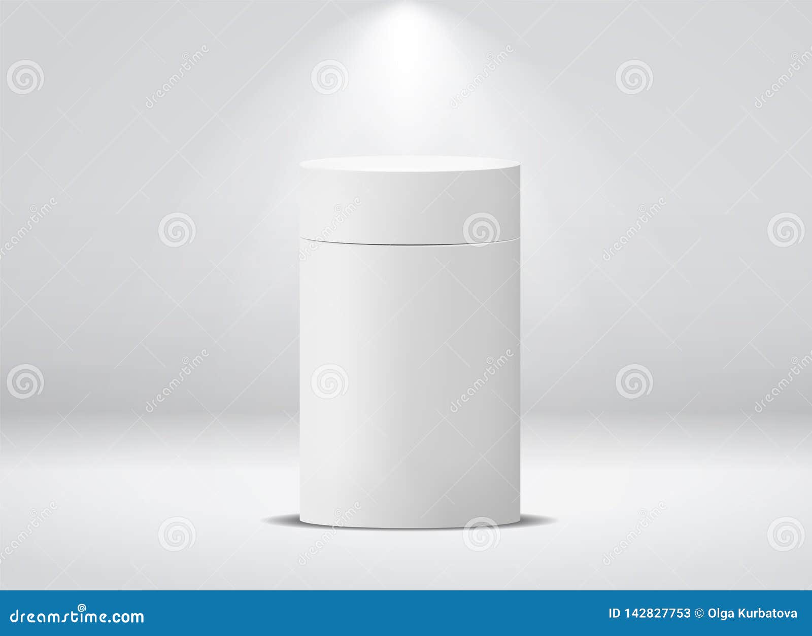 cylinder package. white round empty paper box for food soup tea coffee   canister mockup