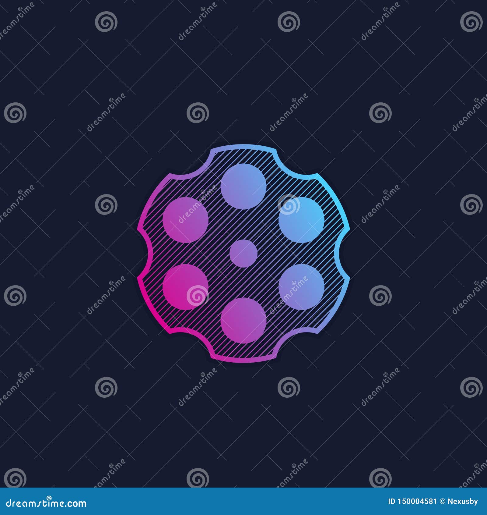 Cylinder of a Revolver Vector Illustration Stock Vector - Illustration