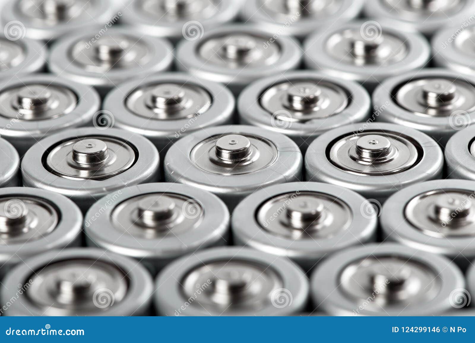 Cylindrical Batteries Set Closeup Stock Photo Image of equipment, steel 124299146