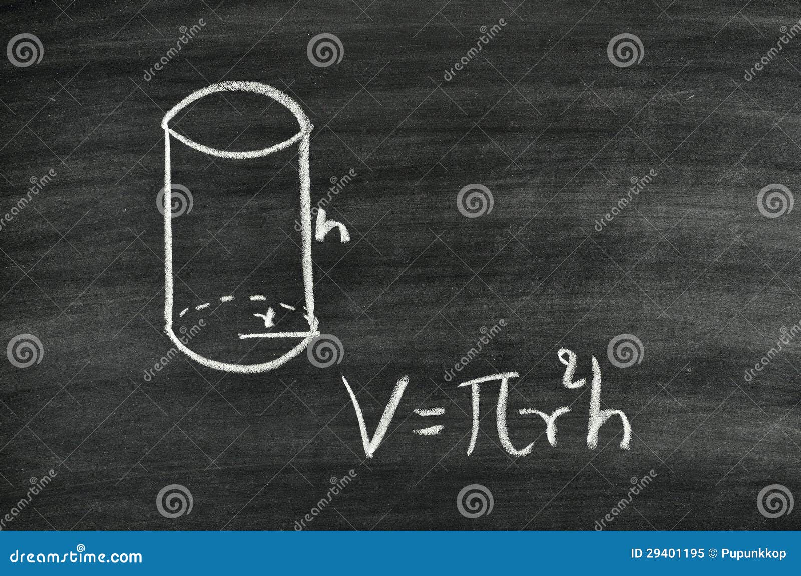 Cylindrical volume formula stock image. Image of black 29401195