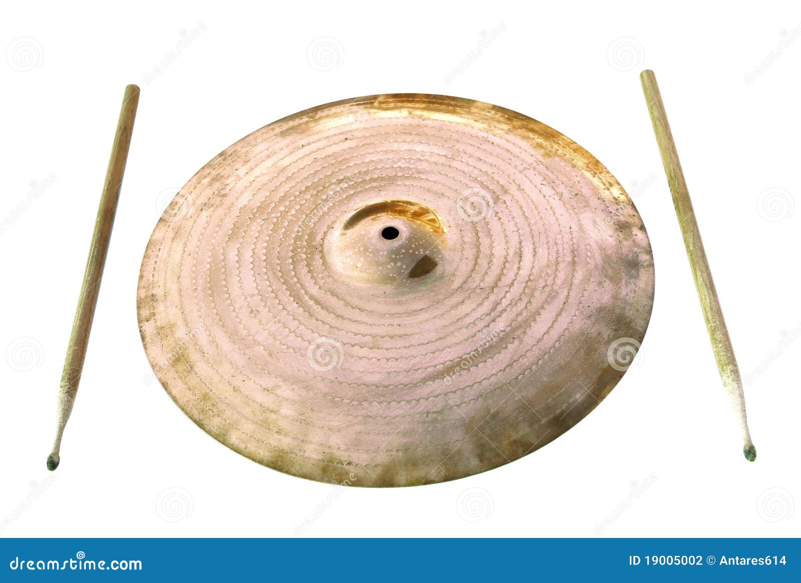 cymbal and drumsticks