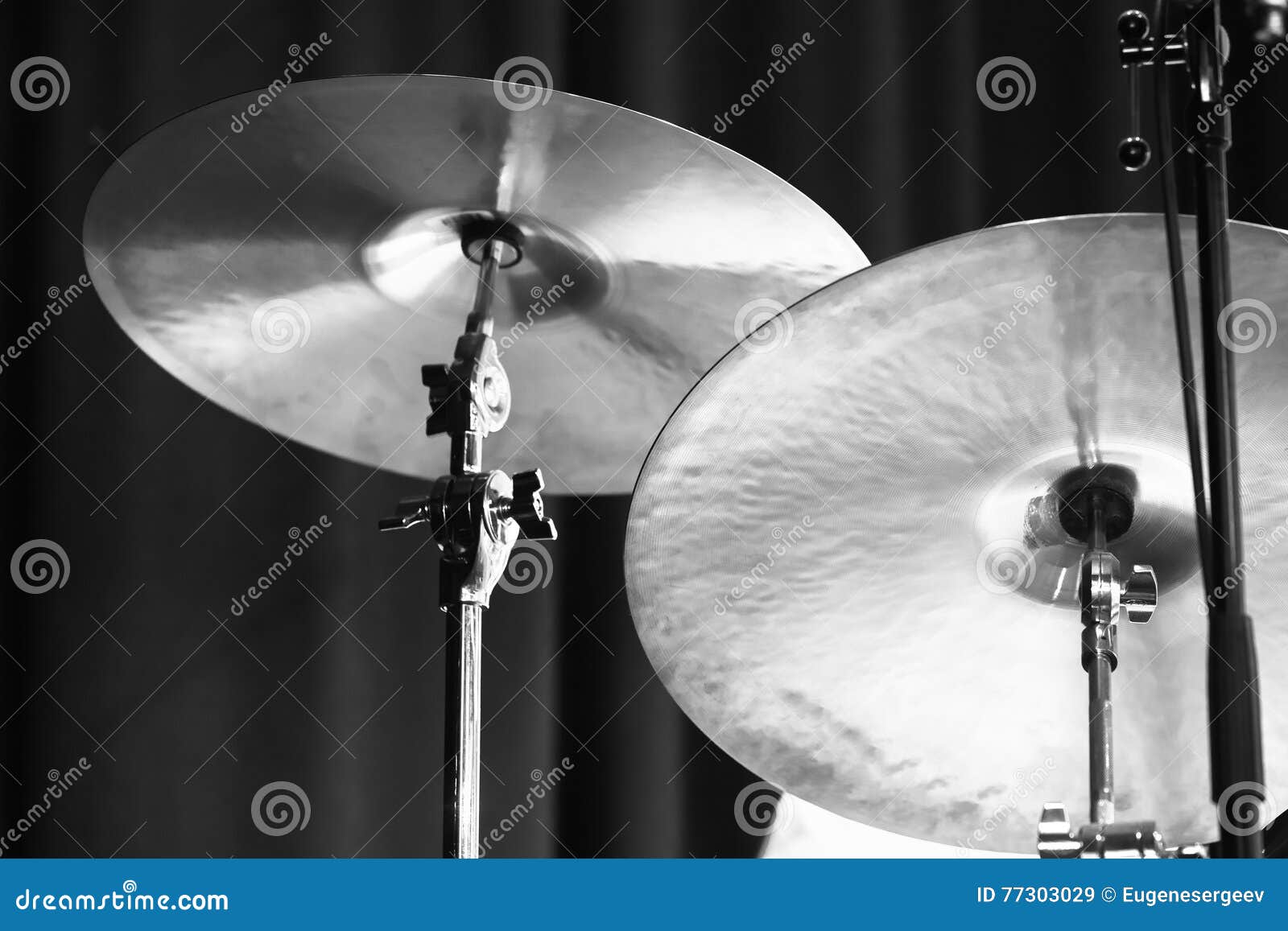 Cymbals. Black and White Photo Stock Image Image of equipment, drums