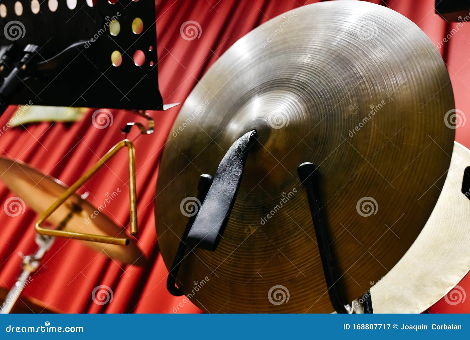 Cymbals of a drum set stock image. Image of audio, blues 168807717