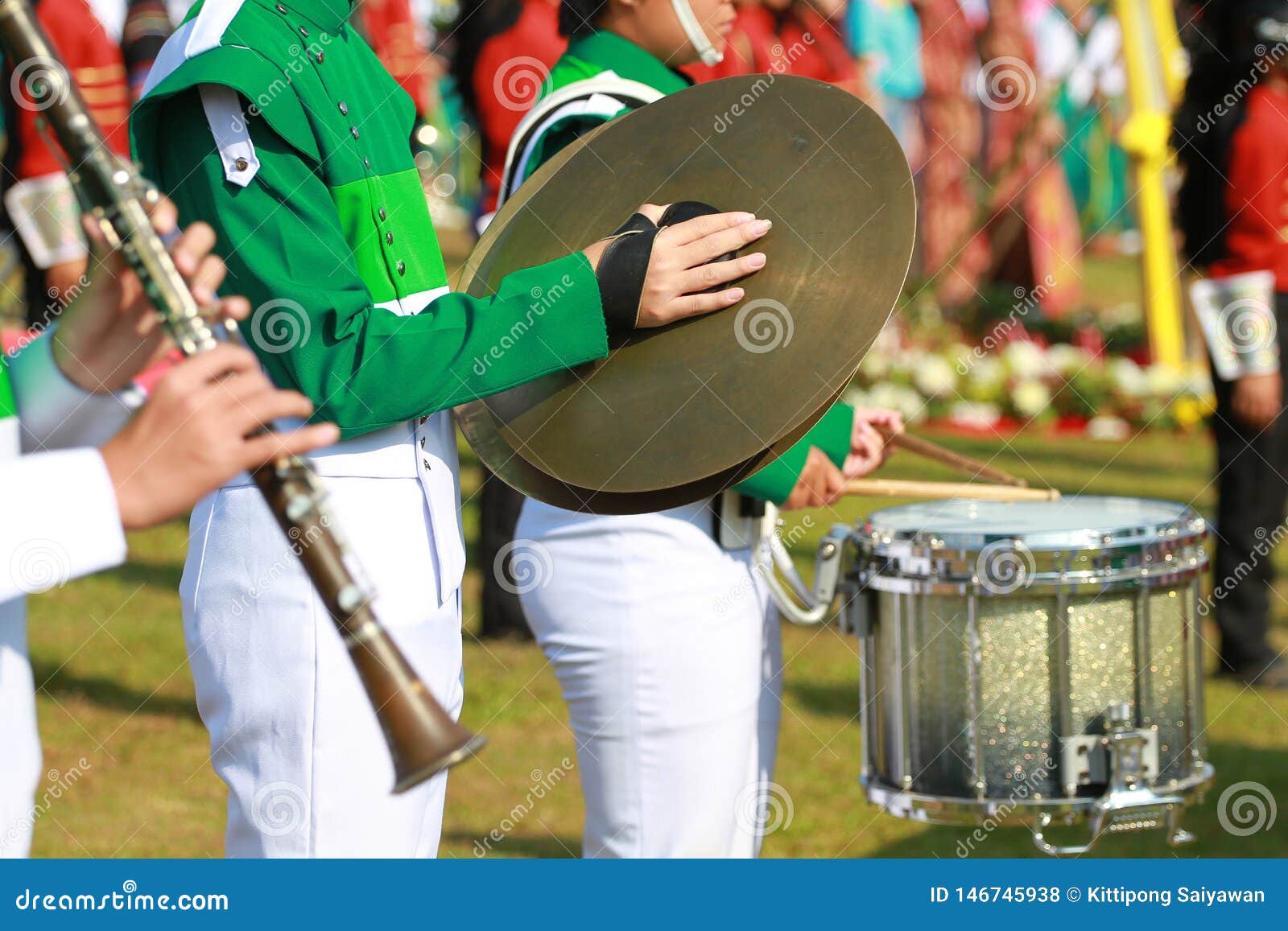 Cymbals player stock photo. Image of people, march, marching 146745938