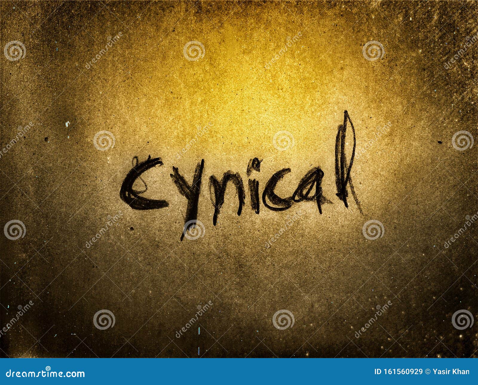 cynical word written in rough and grunge style text font letter alphabet texture