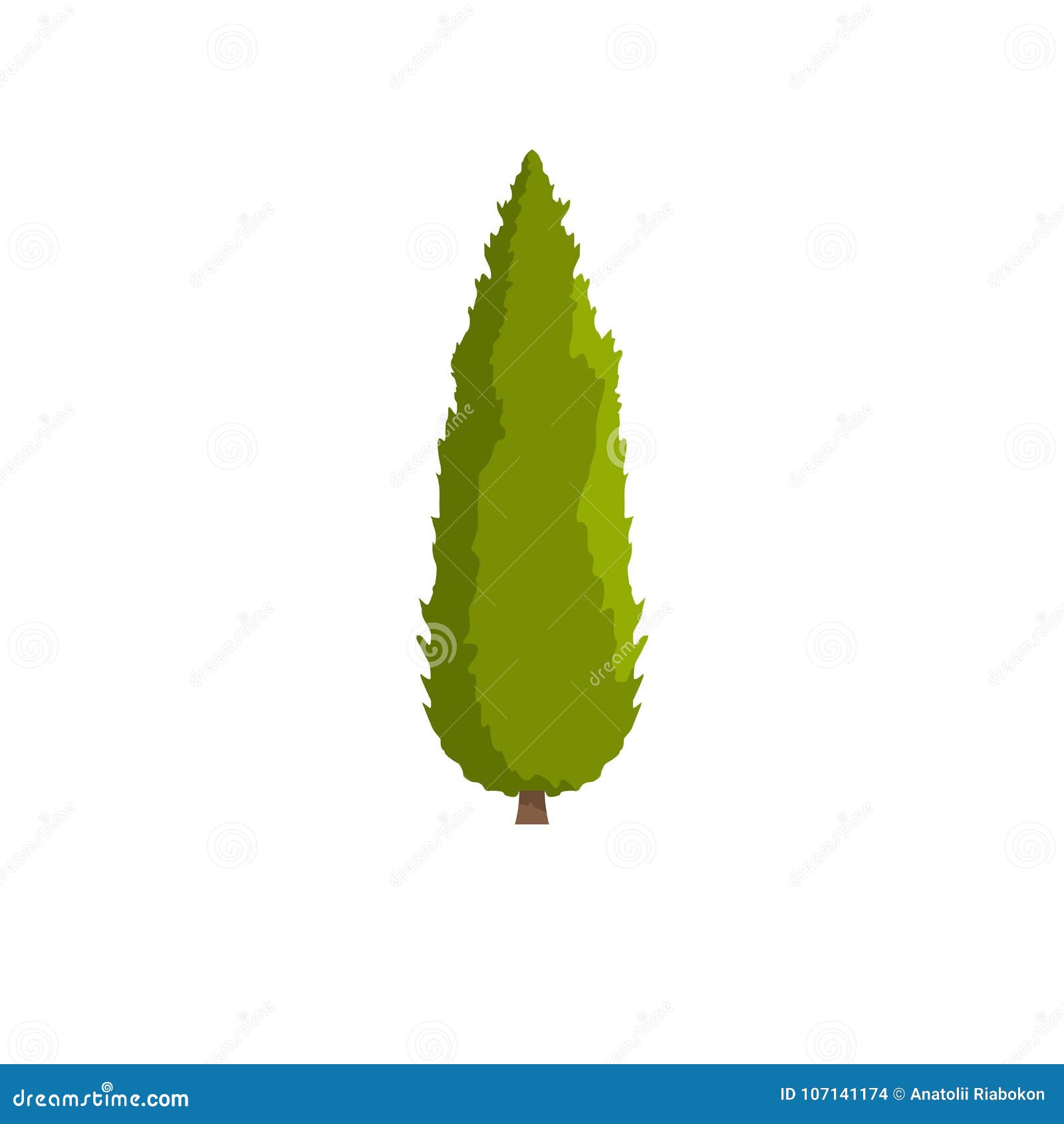 cypress tree icon, flat style