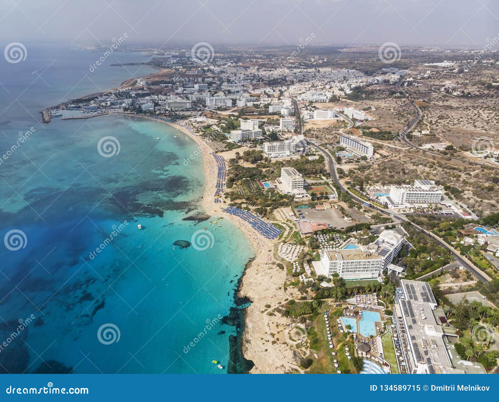 Cyprus Beautiful Coastline, Mediterranean Sea of Turquoise Color ...