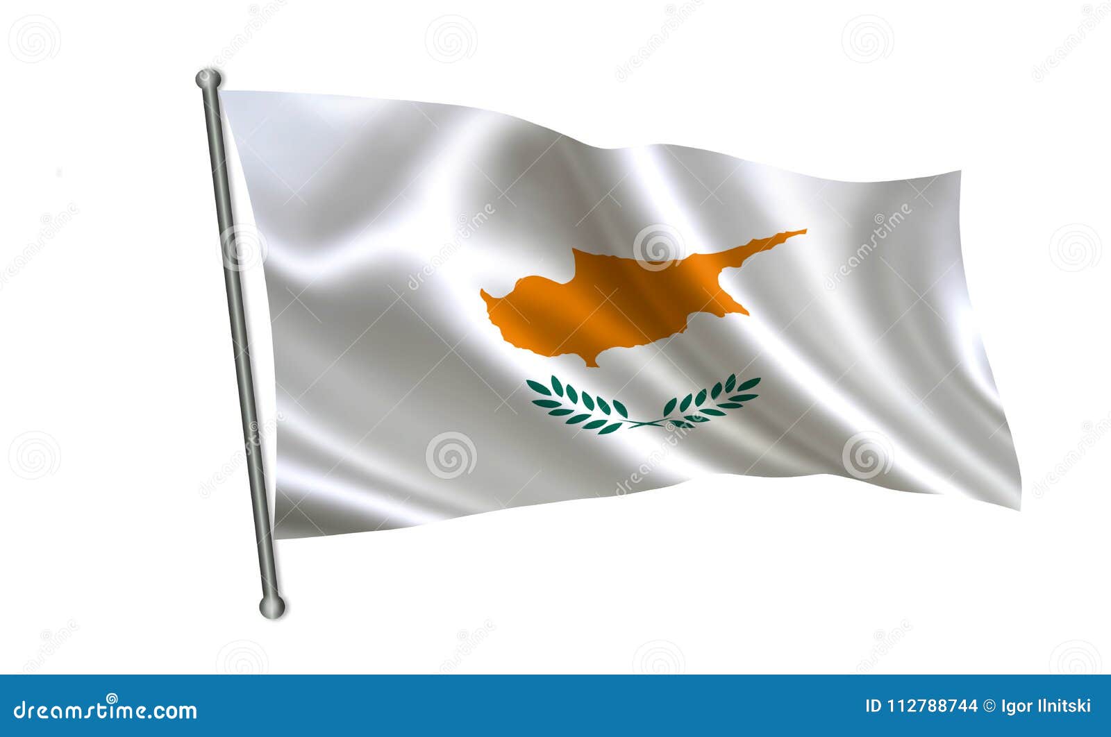 Cyprus Flag, a Series of `Flags of the World.` the Country Cyprus