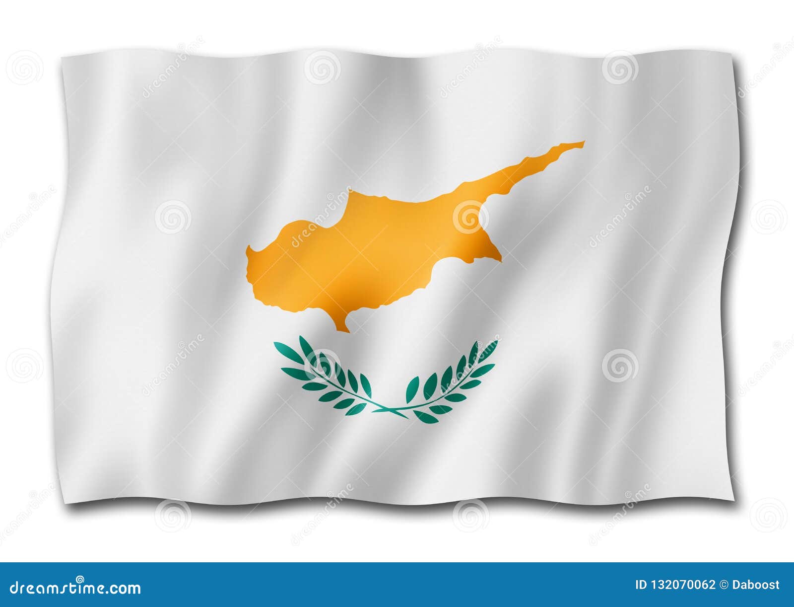 Cyprus Flag Isolated on White Stock Illustration Illustration of