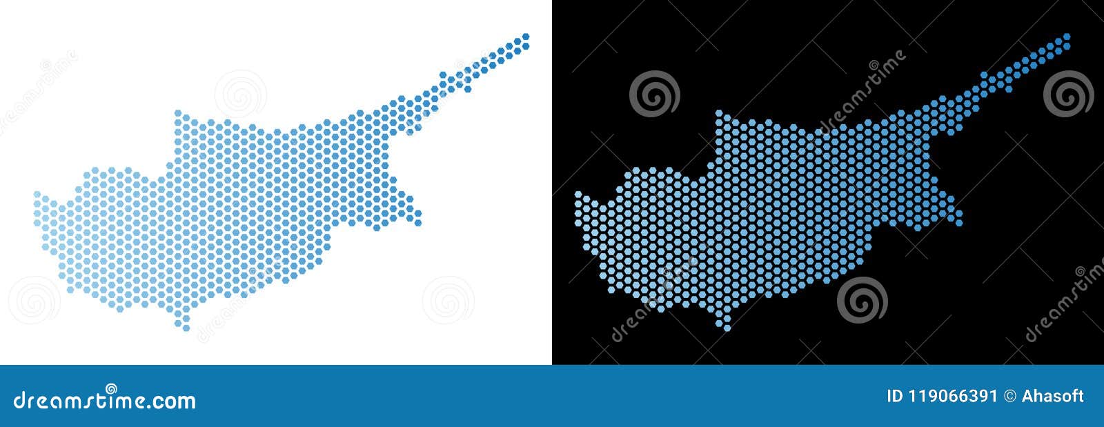 cyprus island map honeycomb mosaic
