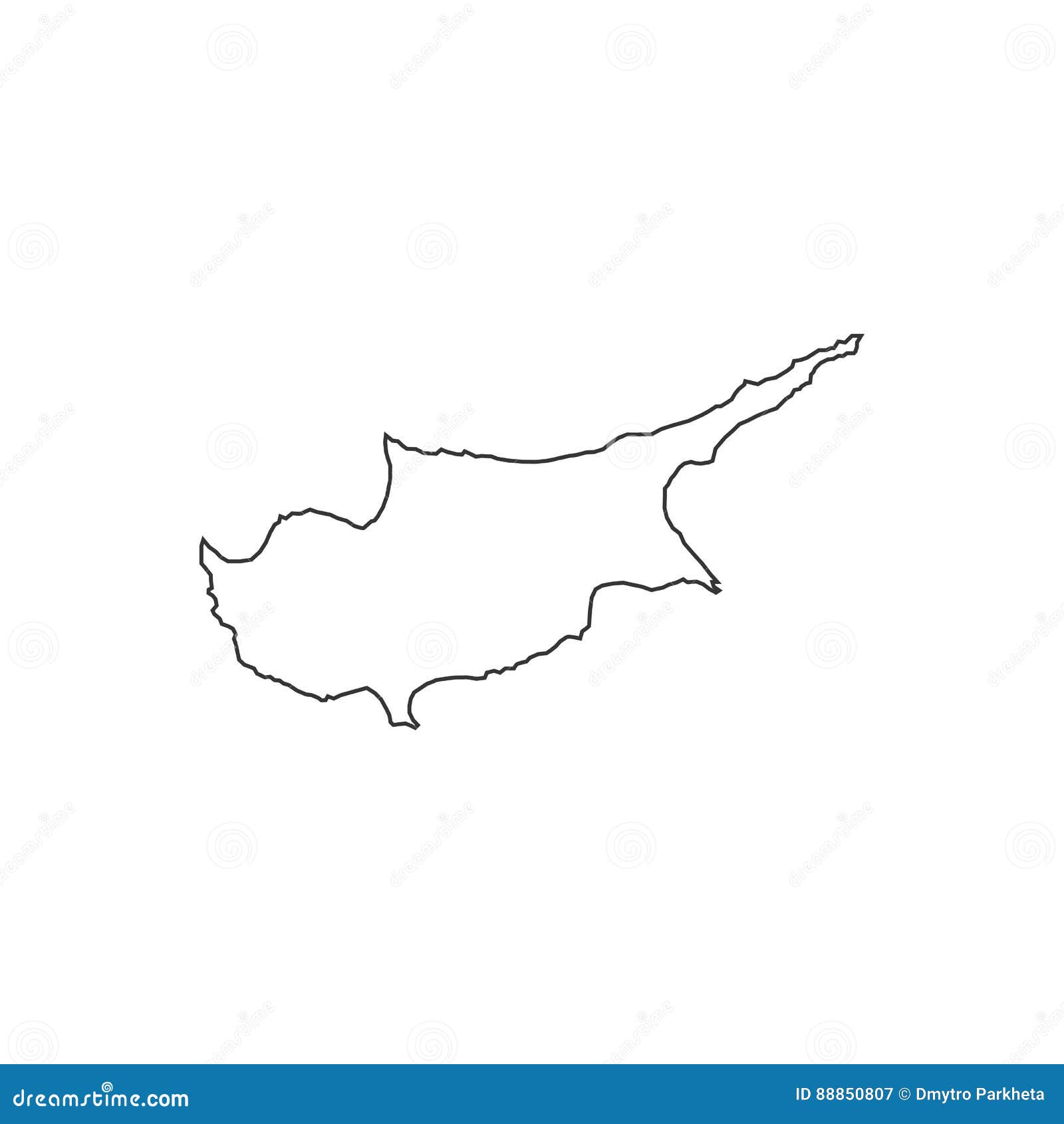 Cyprus map silhouette stock vector. Illustration of area ...