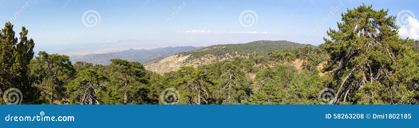 Cyprus. Panorama Of Mountain Peaks And A Growing Black ...