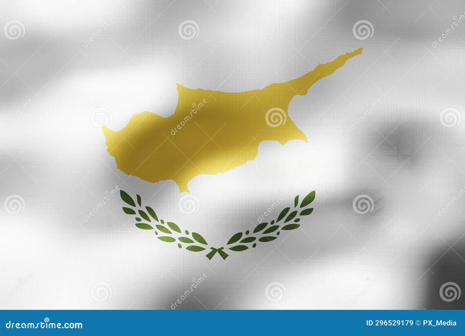 Cyprus Textile Flag 3d Illustration Stock Illustration