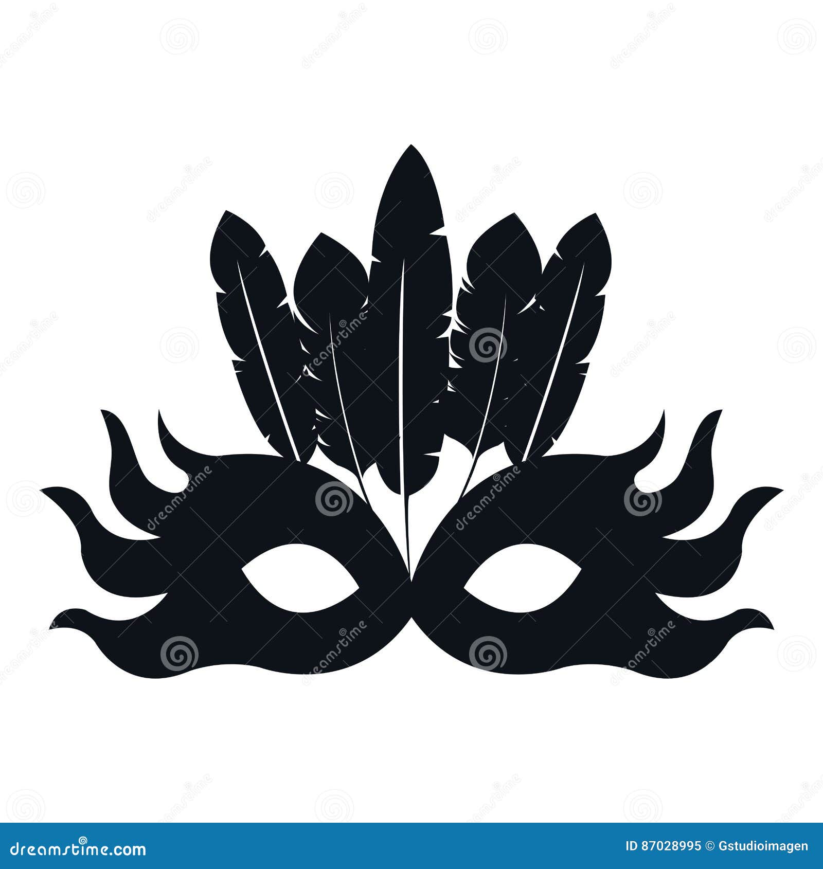 Czarnego sylwetki maski piórka karnawałowego festiwalu cyrkowy uczciwy świętowanie. Czarnego sylwetki maski piórka karnawałowego festiwalu świętowania wektoru cyrkowa uczciwa ilustracja