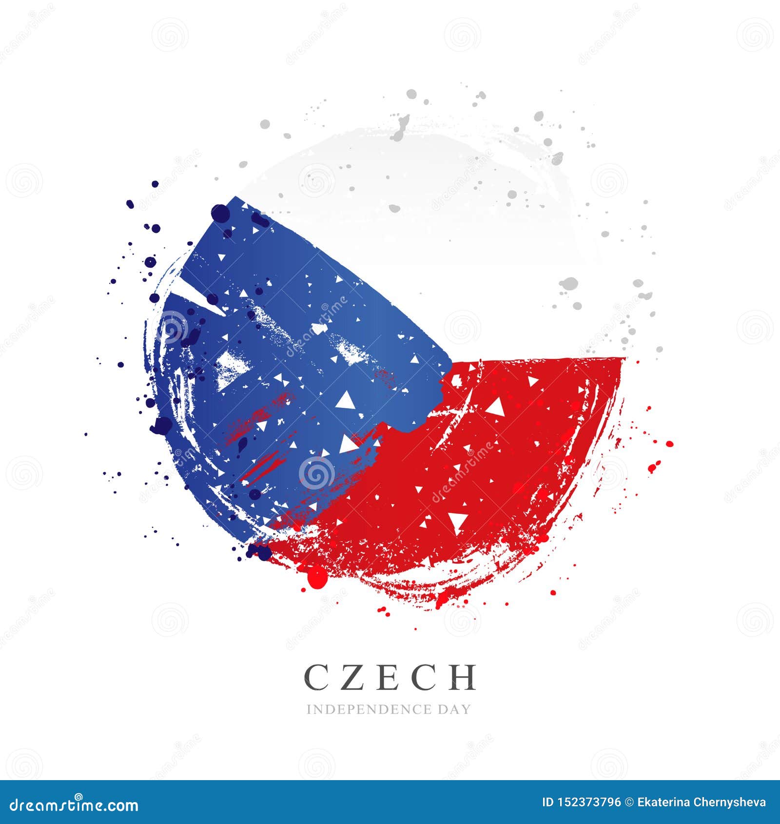 Czech Flag In The Form Of A Large Circle Vector