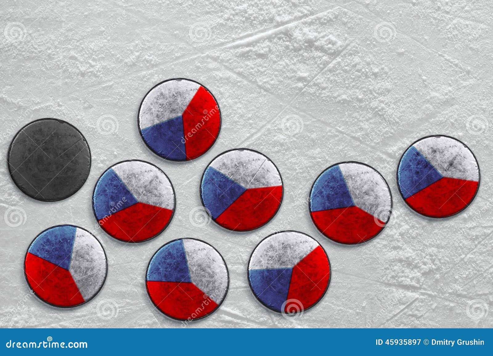 Czech hockey pucks stock image. Image of game, plastic 45935897