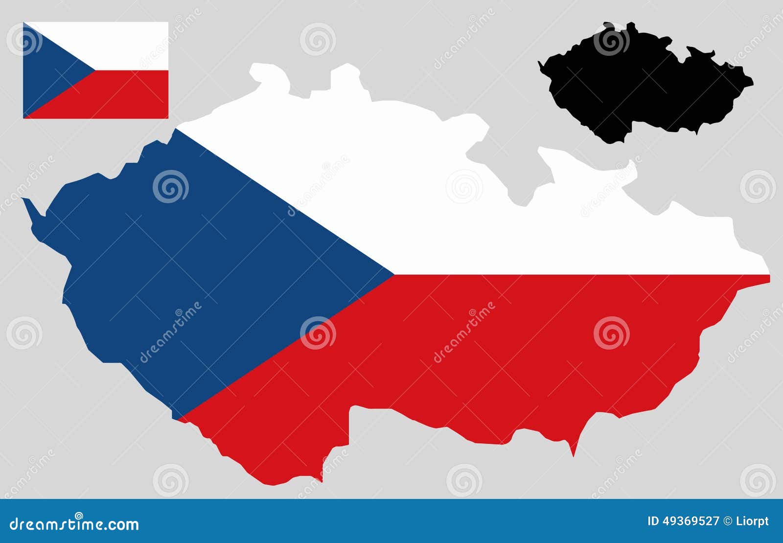 Czech Republic Map And Flag Vector Stock Vector ...