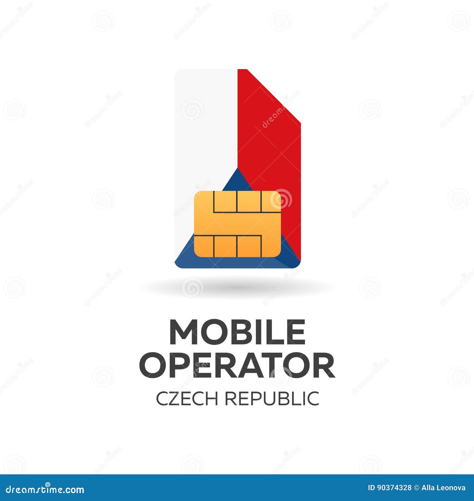 Czech Republic Mobile Operator. SIM Card with Flag. Vector Illustration