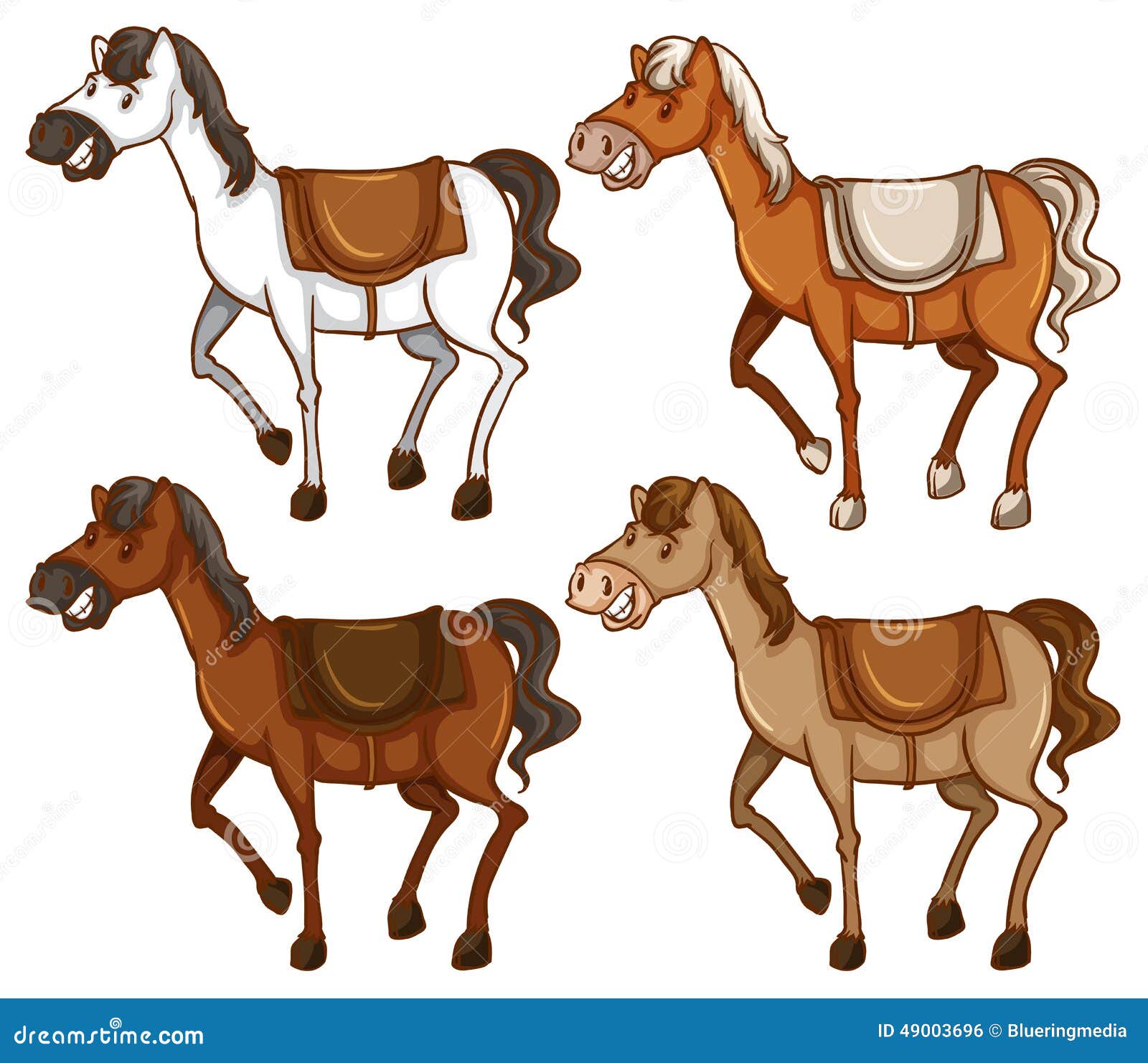 Cztery konie ilustracja wektor. Ilustracja złożonej z - 49003696