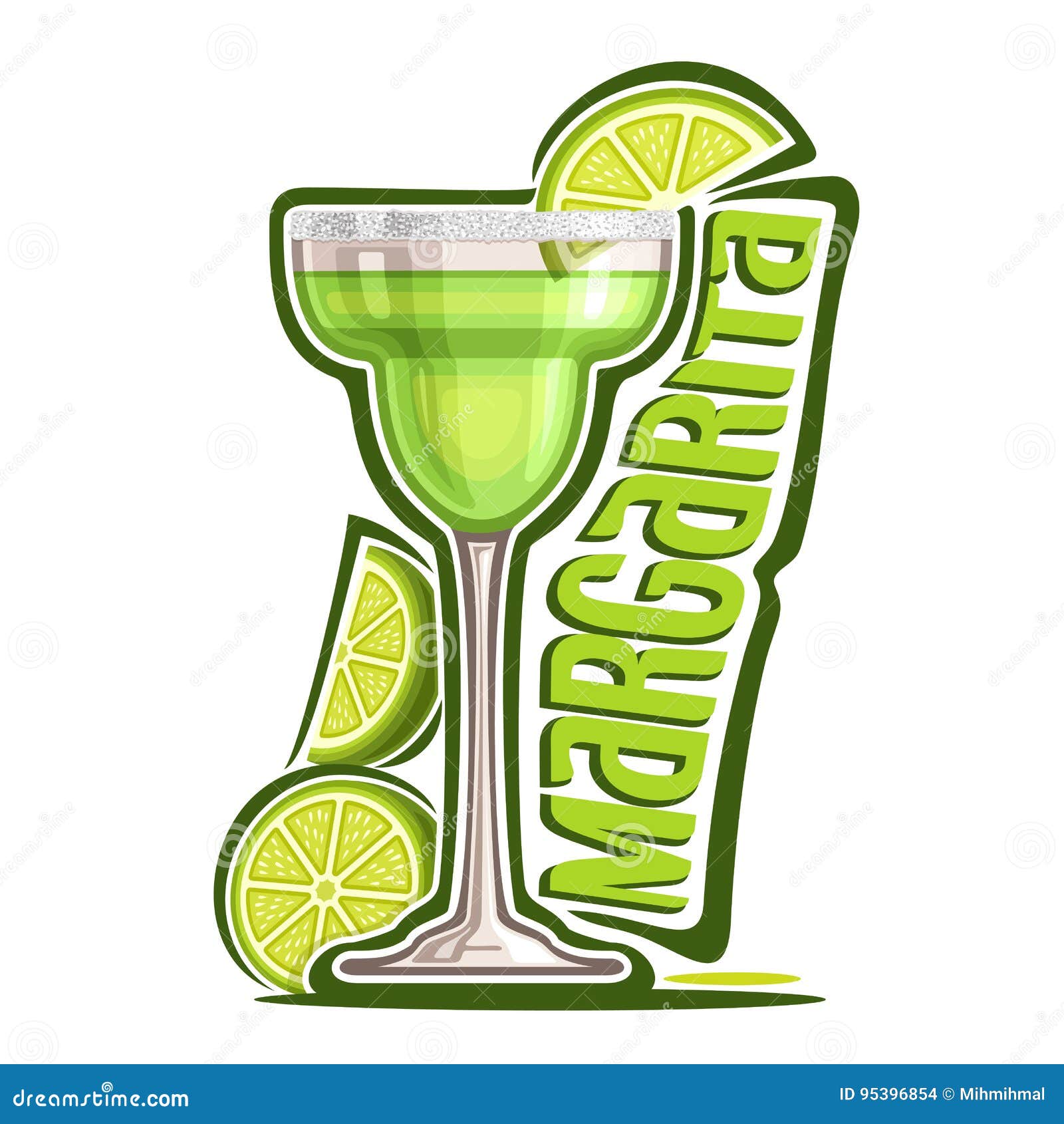 Cóctel Margarita ilustración del vector. Ilustración de contorno 95396854
