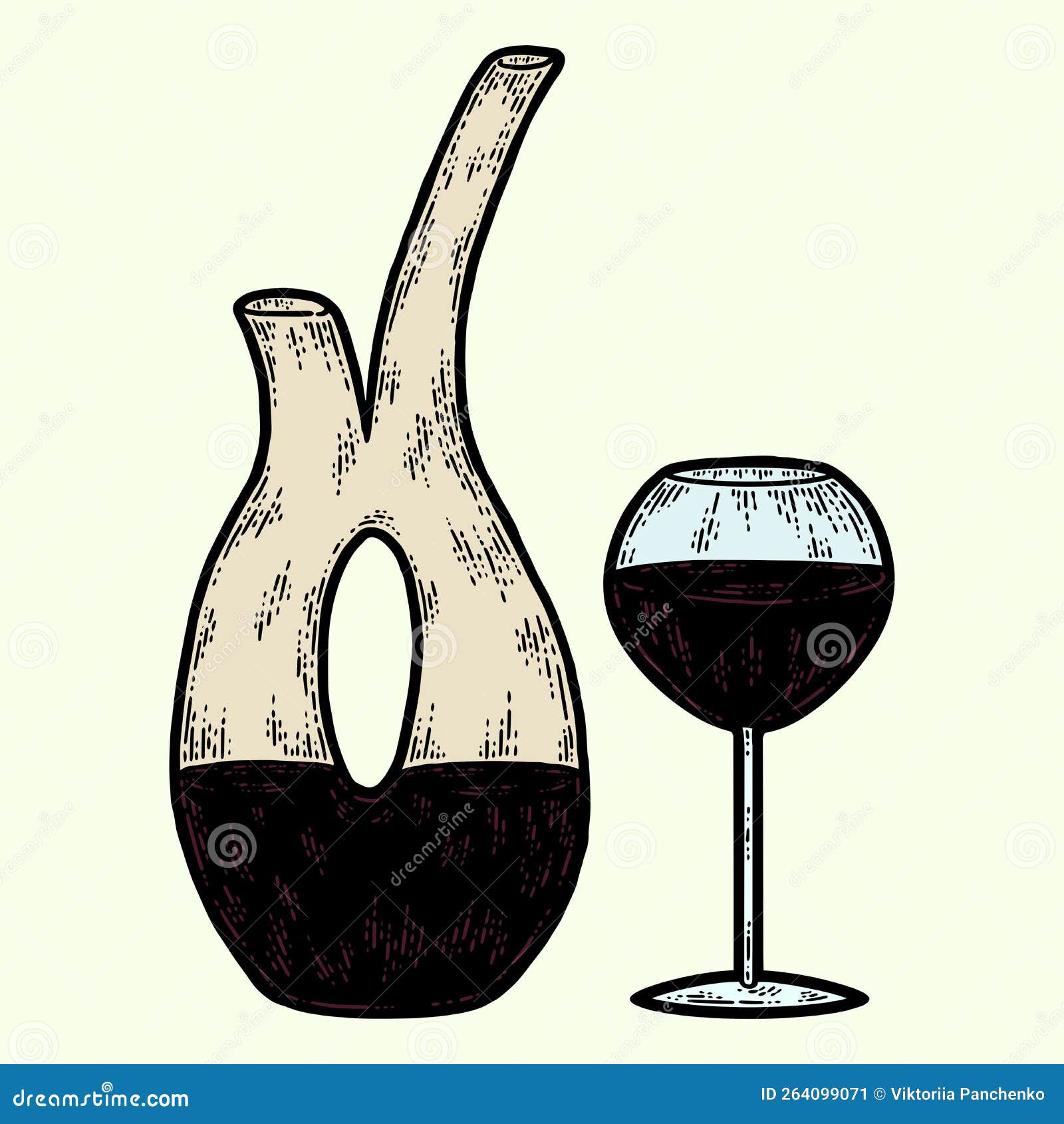 Décanteur Et Verre De Vin. Couleur De La Carte à Gratter. Illustration  Stock - Illustration du lame, conception: 264099071