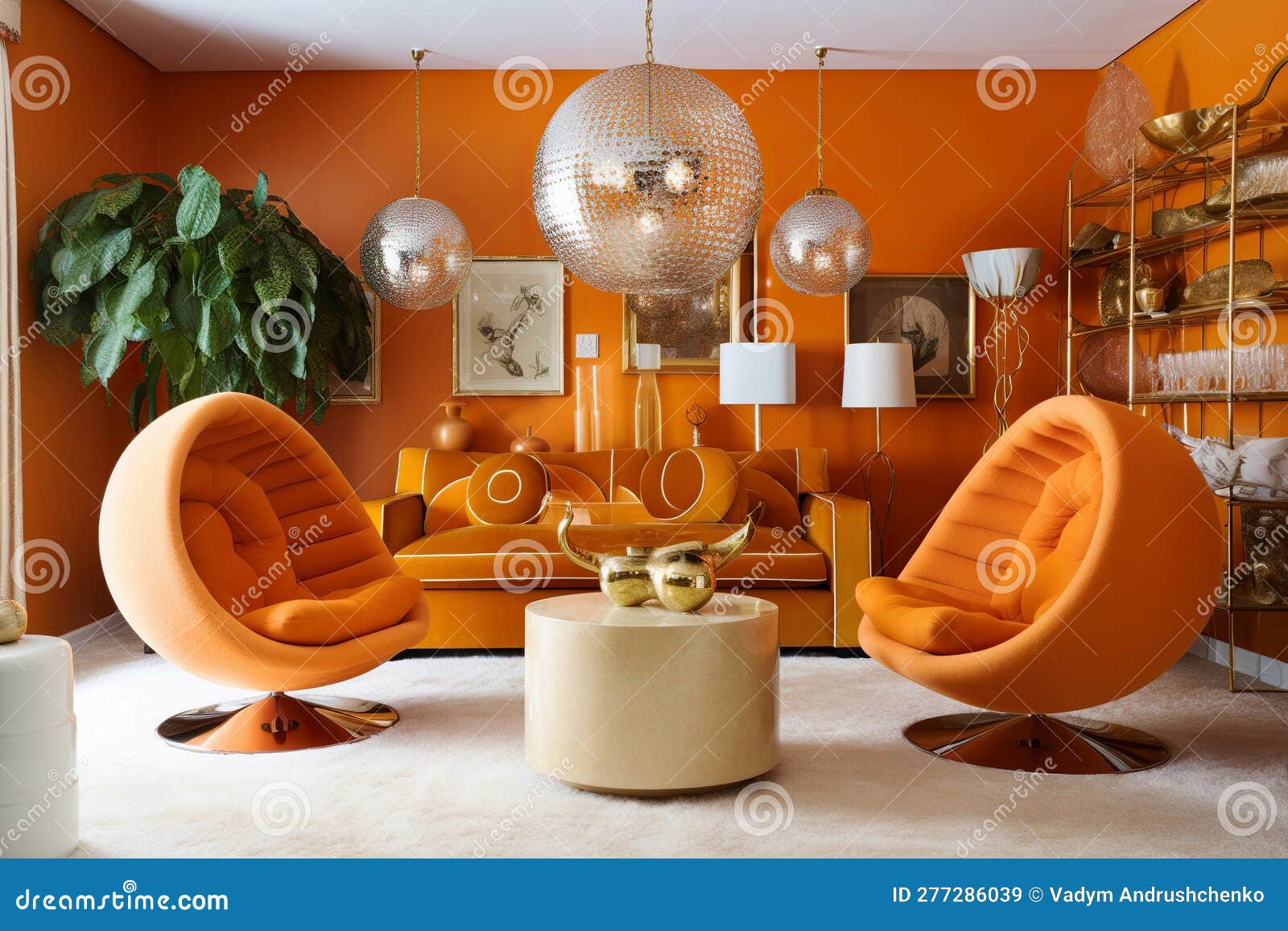 Accessoire Cuisine Decoration Interieur Maison Design géométrique Gris  Orange insonorisé décoration Circulaire Facile à Entretenir Salon Interieur
