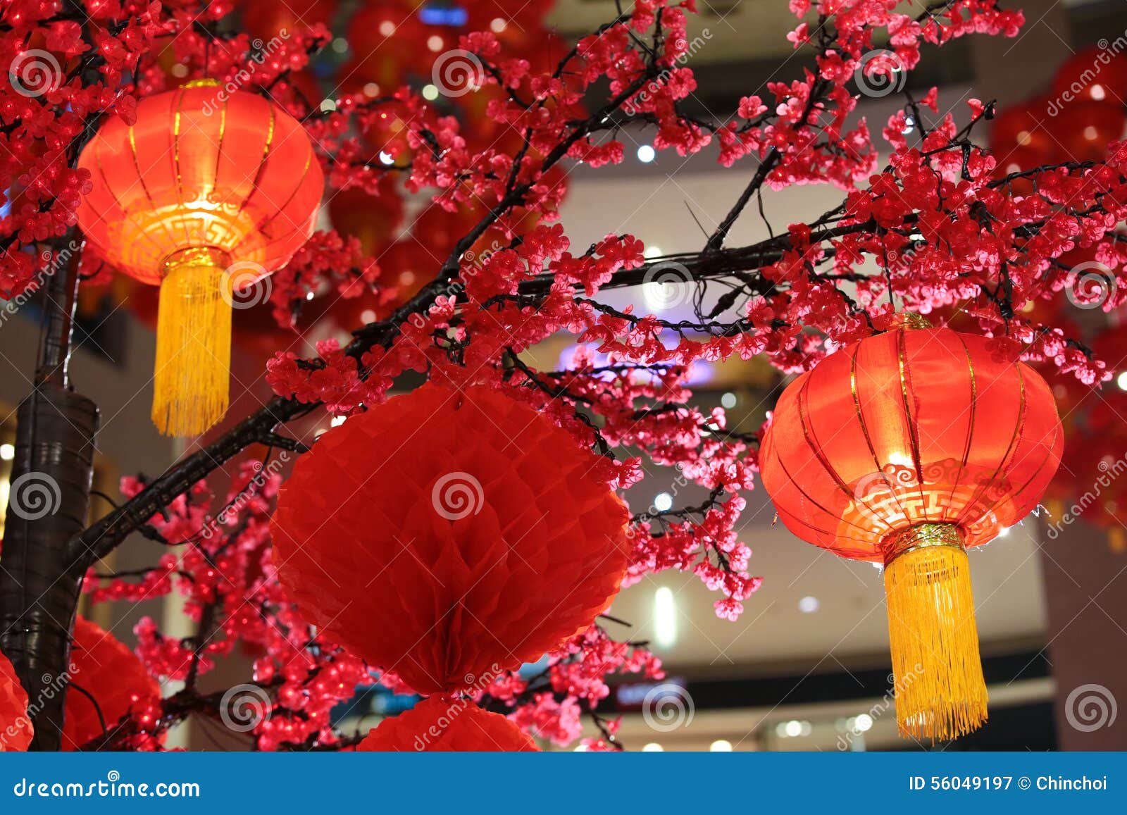 Décorations Chinoises De Lanterne D'an Neuf Image stock - Image du  malaisie, ornement: 56049197