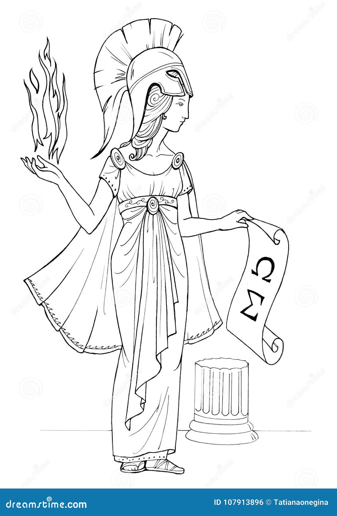 Deesse Grecque Antique D Athena Illustration Stock Illustration Du Justice Femelle