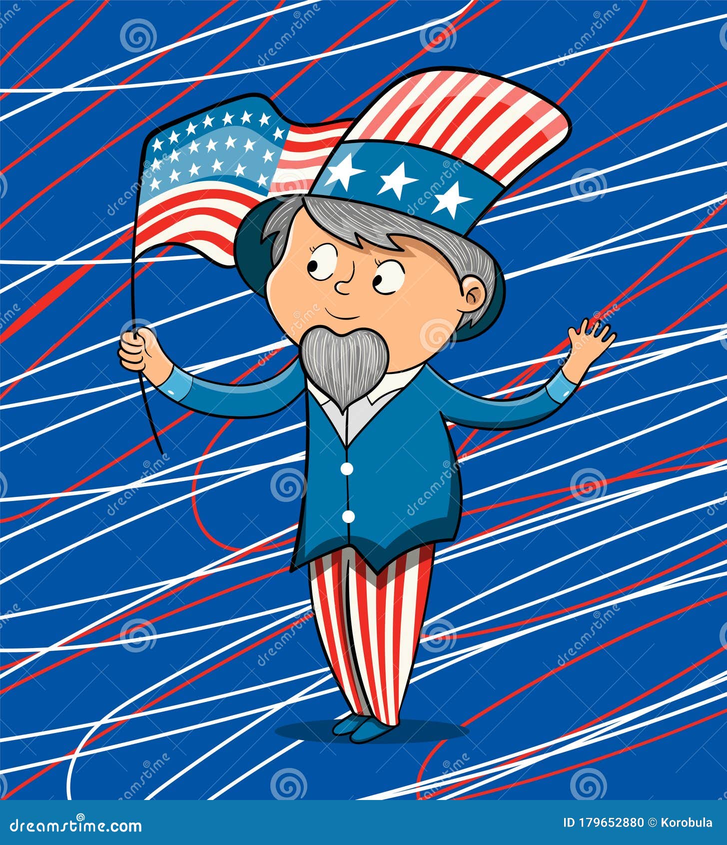 Día De La Independencia De América. Animado Hombre De Dibujos Animados Con  La Bandera De Los Estados Unidos, Ilustración Vectorial Ilustración del  Vector - Ilustración de patriotismo, estados: 179652880